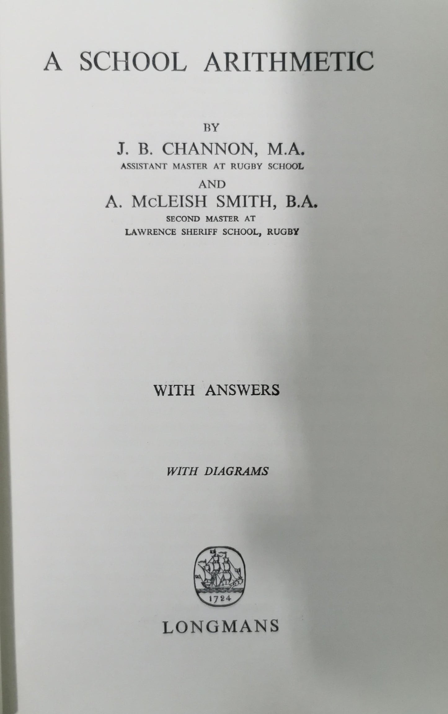 A School Arithmetic Hardcover – January 1, 1947 by J B Channon & A Mcleish Smith (Author)