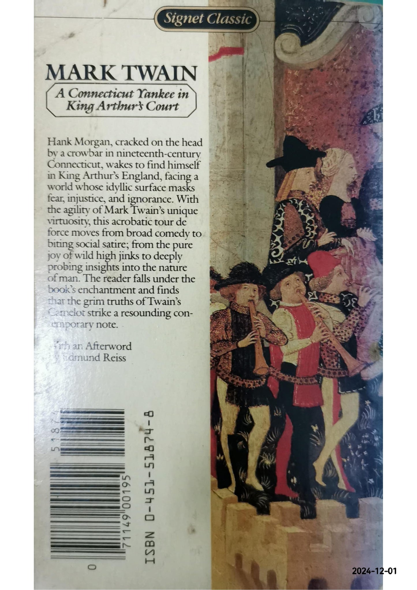 A Connecticut Yankee in King Arthur's Court Novel by Mark Twain