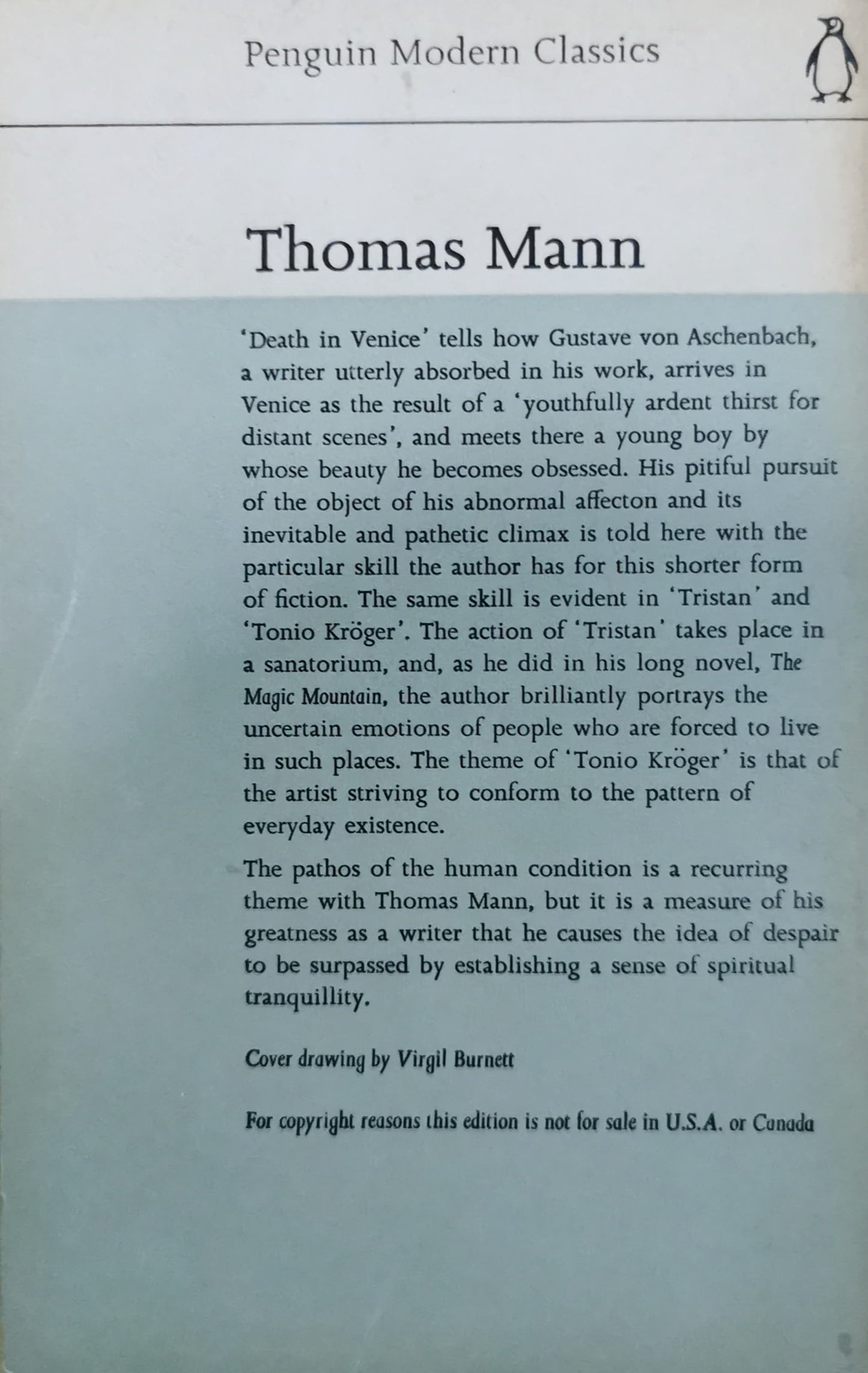 Death in Venice Novella by Thomas Mann