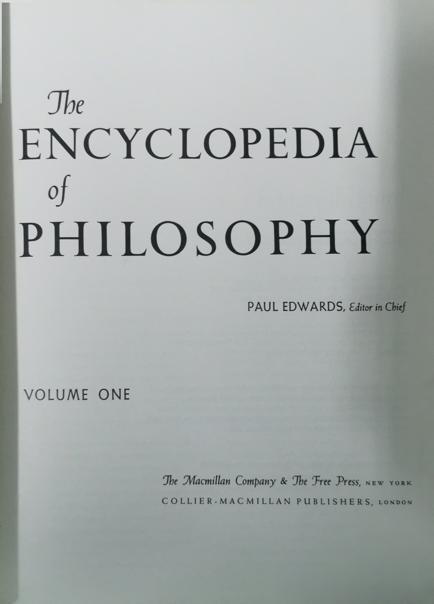 The Encyclopedia of Philosophy (8 Volumes in 4) First Edition by Paul Edwards (Editor)