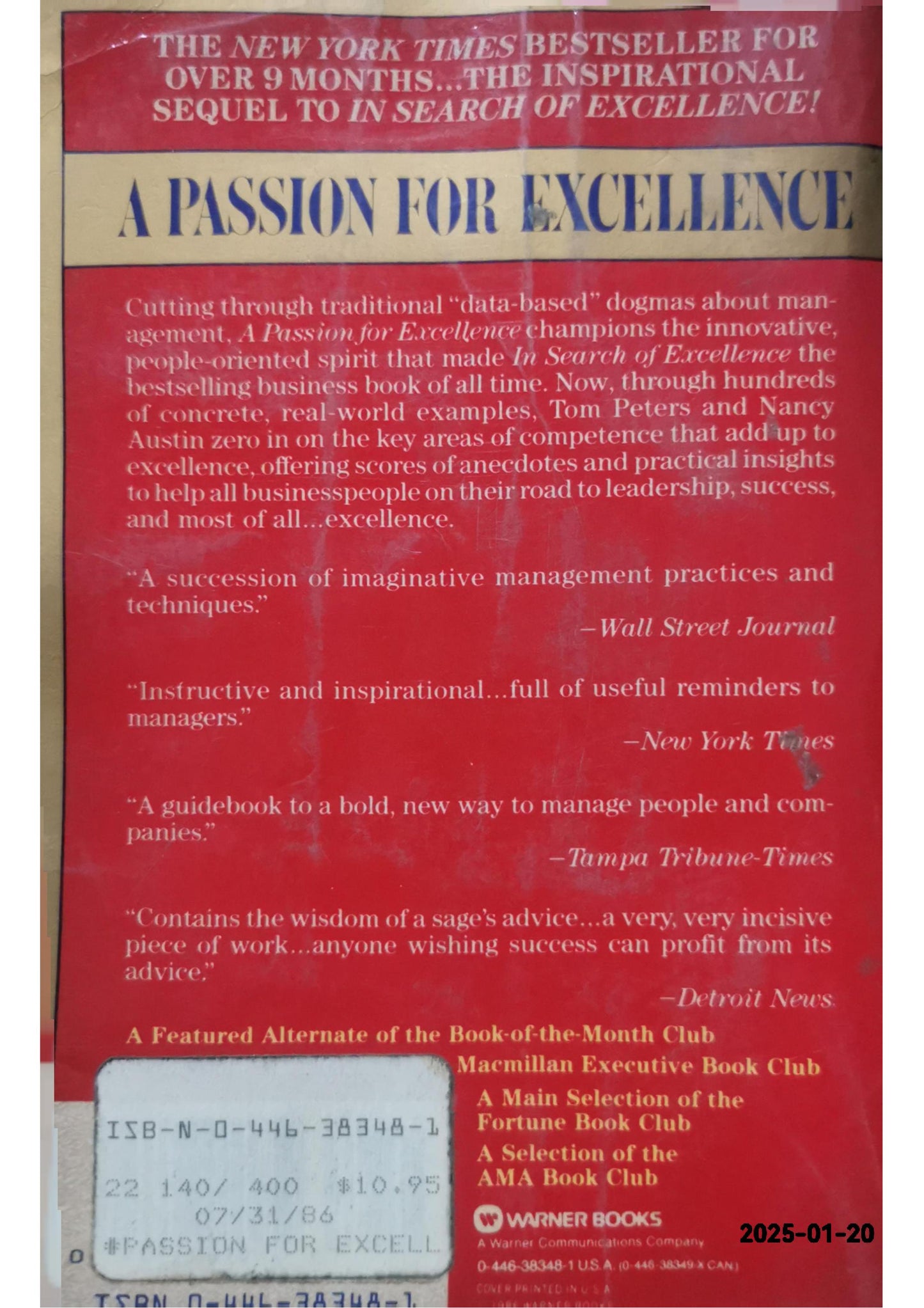 A passion for excellence Book by Tom Peters