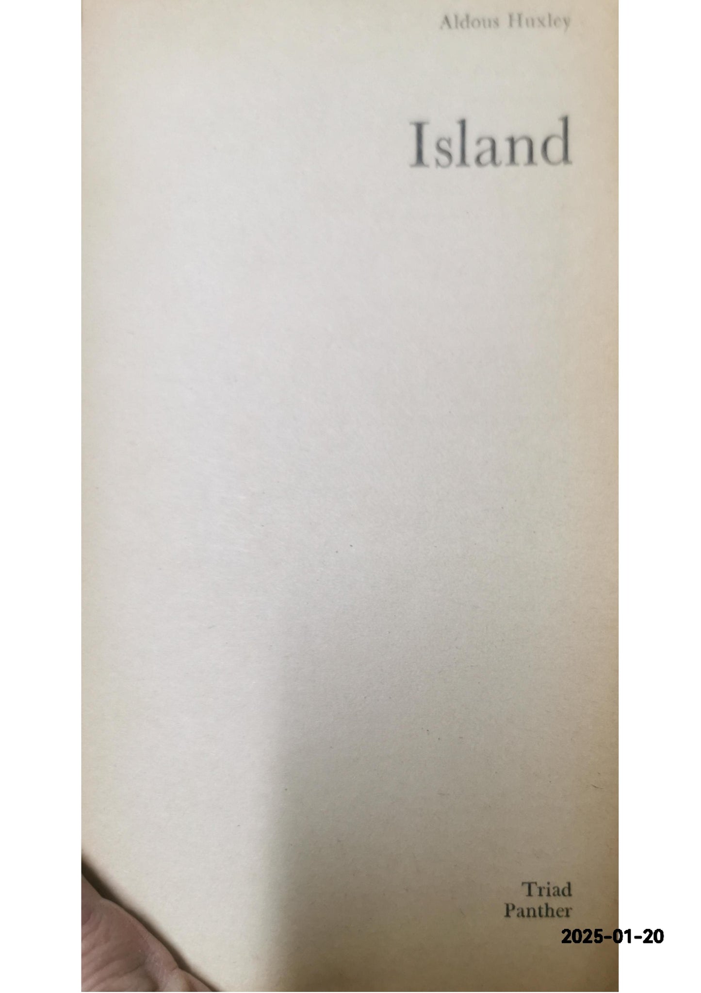 Island Novel by Aldous Huxley