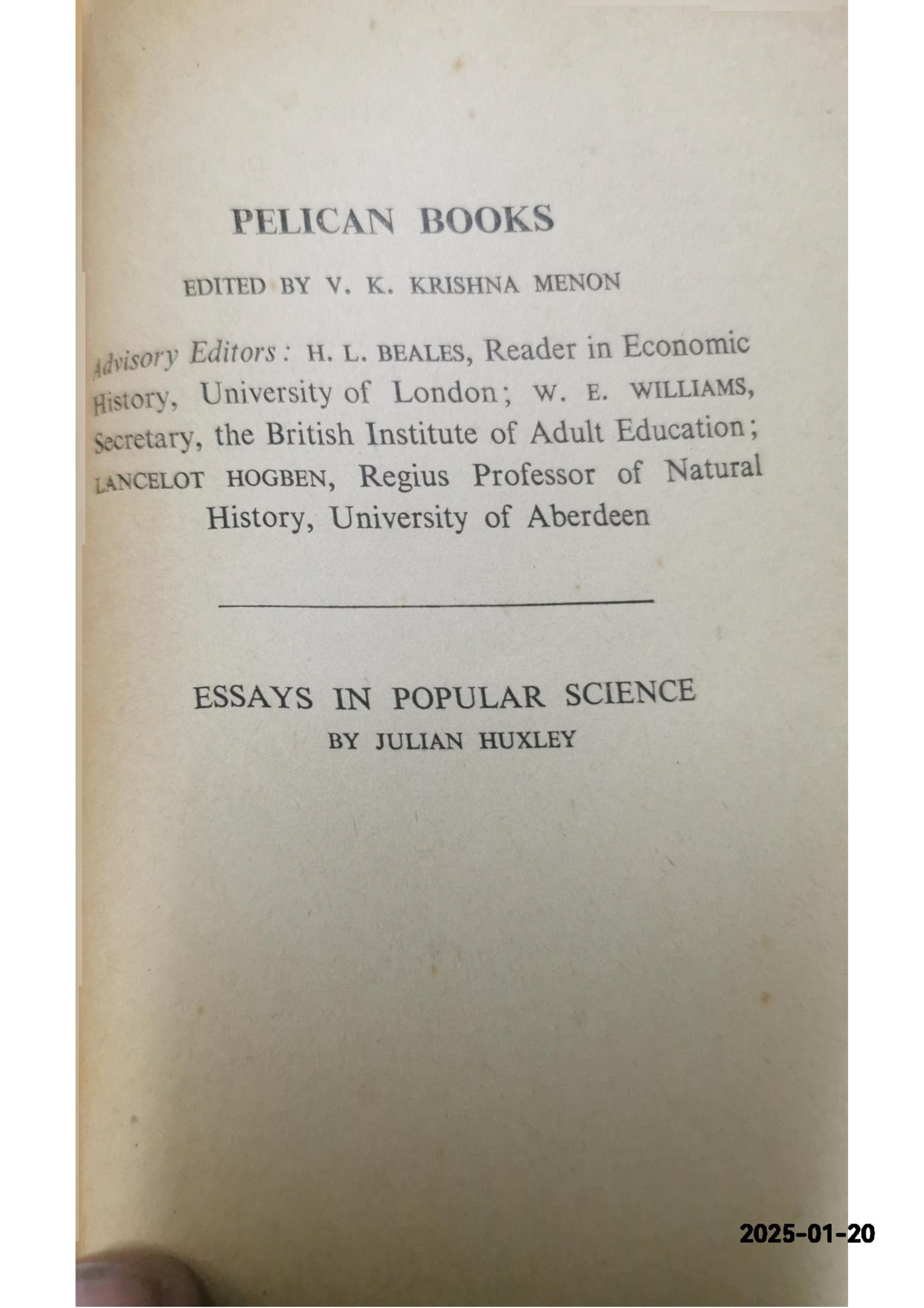 Essays in popular science Book by Julian Huxley