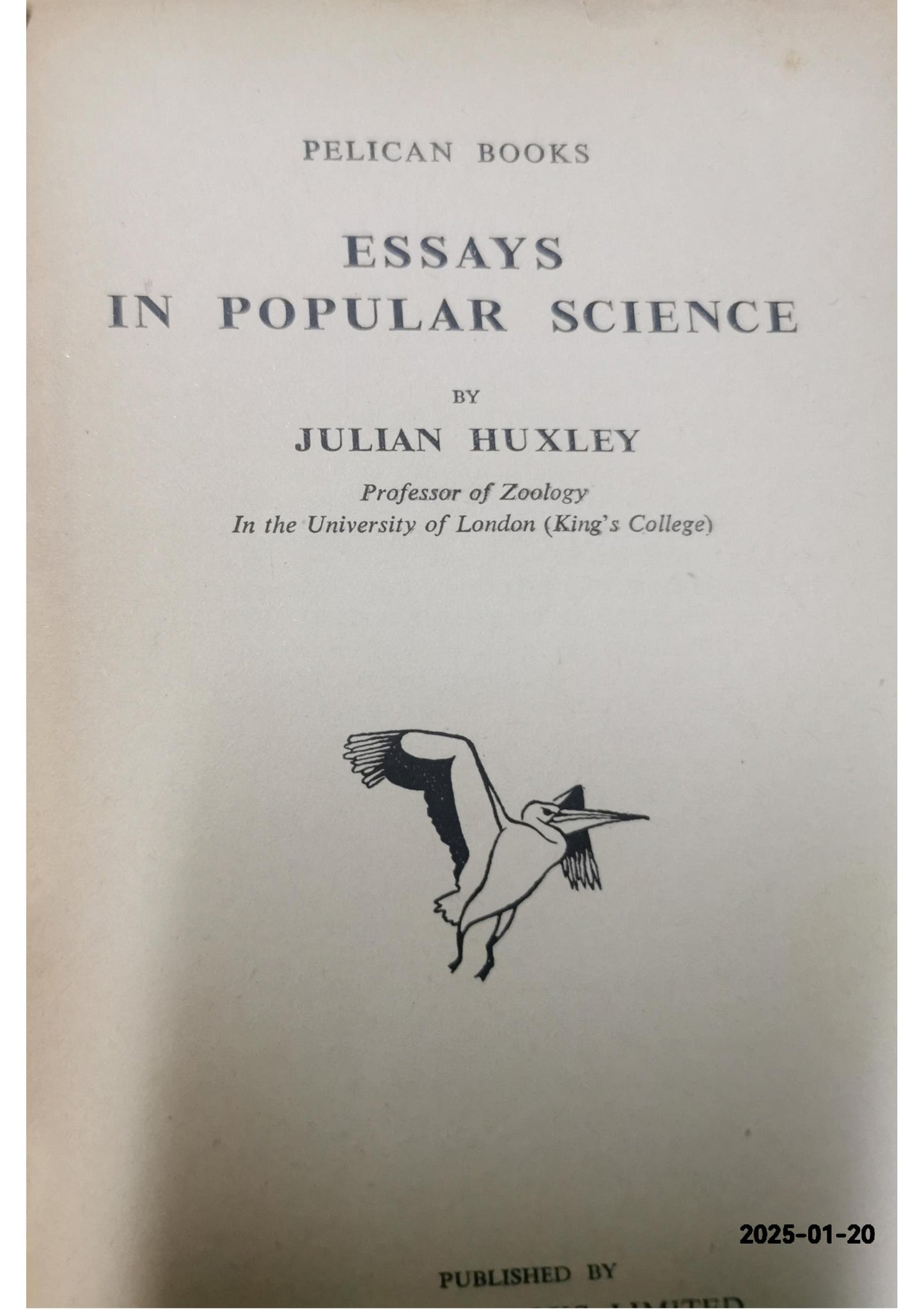 Essays in popular science Book by Julian Huxley