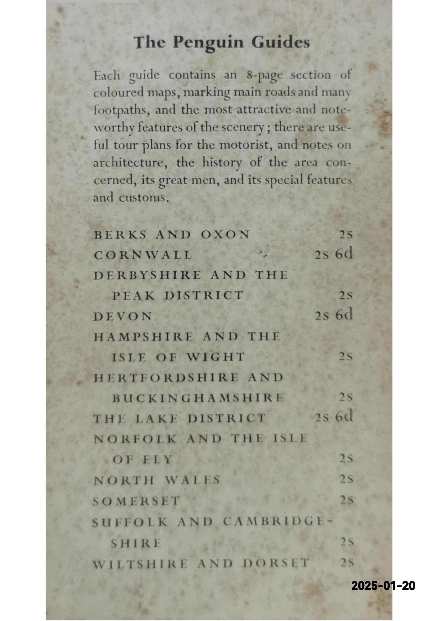 The Penguin Guides: The Lake District W T Palmer, Russell Muirhead (edited by) Published by Penguin, 1947 Used Condition: Good Soft cover