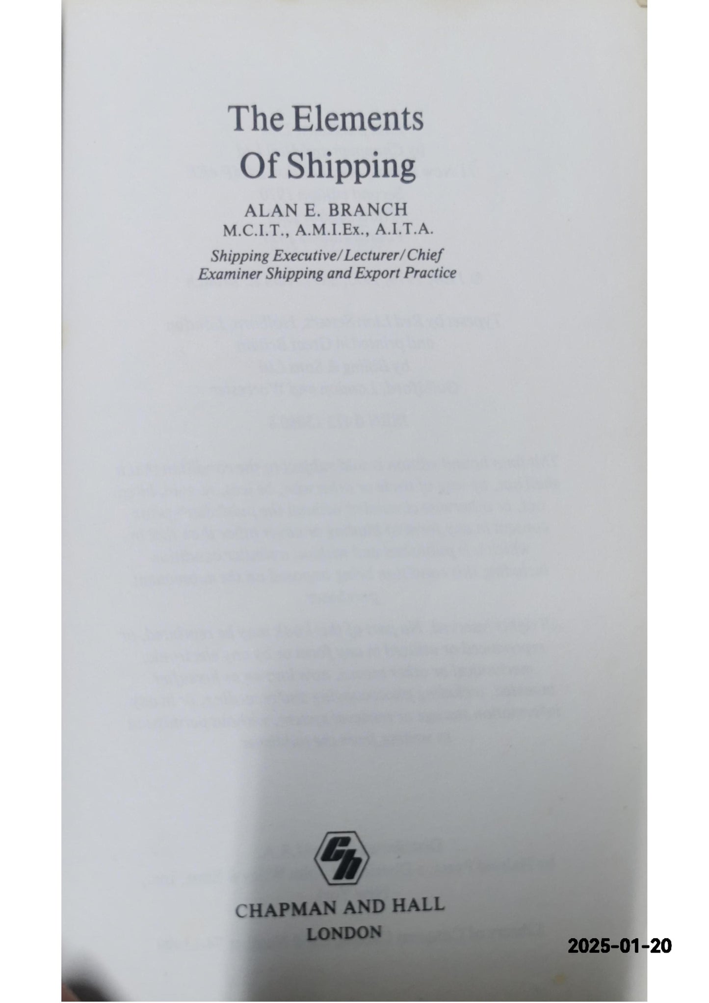 Elements of Shipping 8th Edition by Alan Edward Branch (Author)