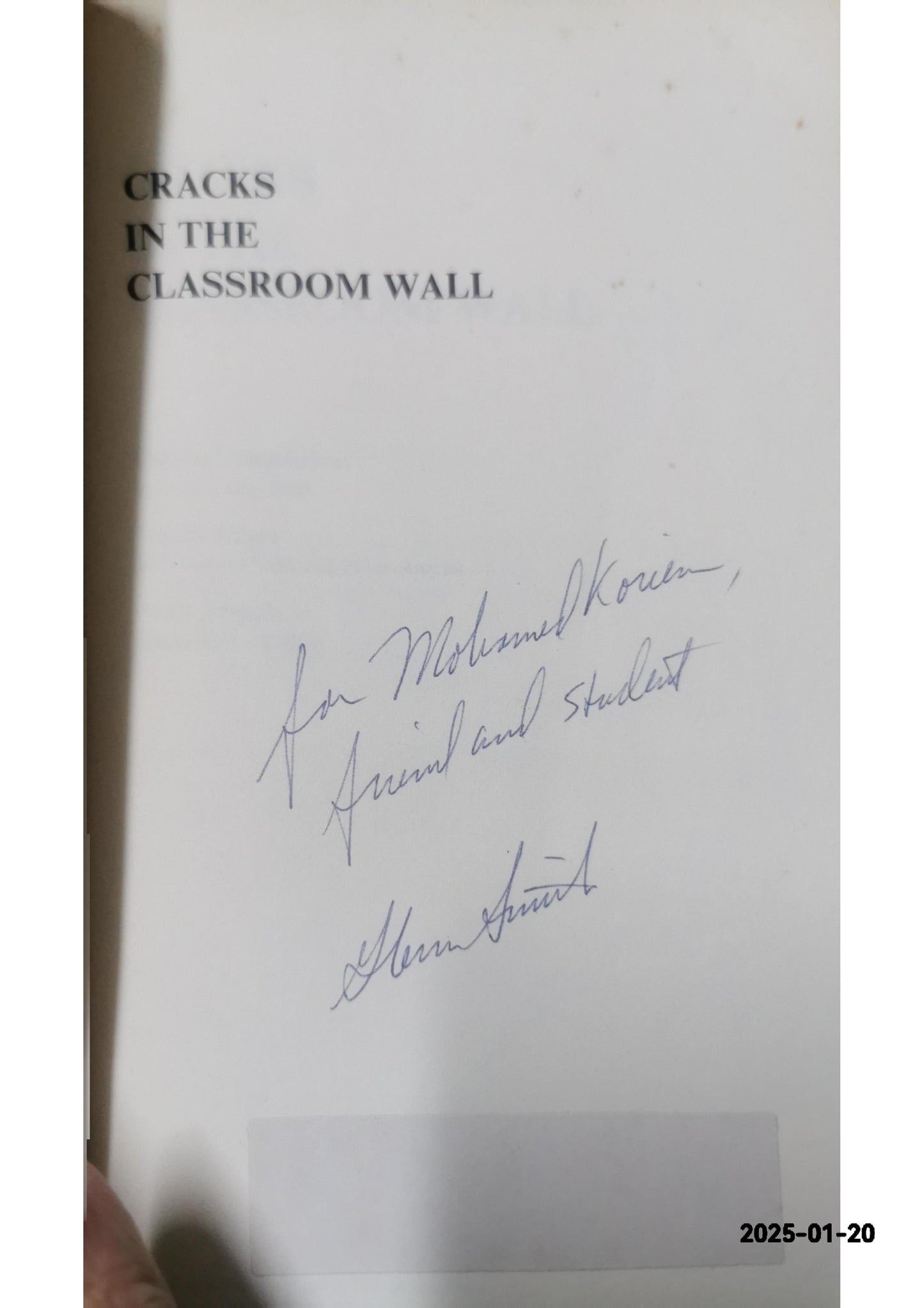 Cracks in the classroom wall Paperback – January 1, 1975 by Thomas Gregory Robischon (Author)