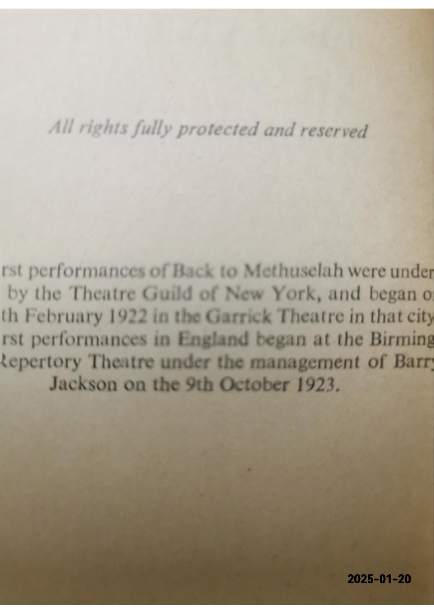 Back to Methuselah Play by George Bernard Shaw