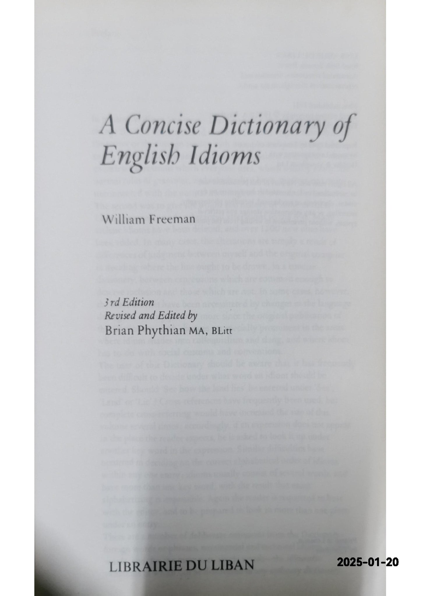 A Concise Dictionary of English Idioms Paperback – January 1, 1974 by william-freeman (Author)