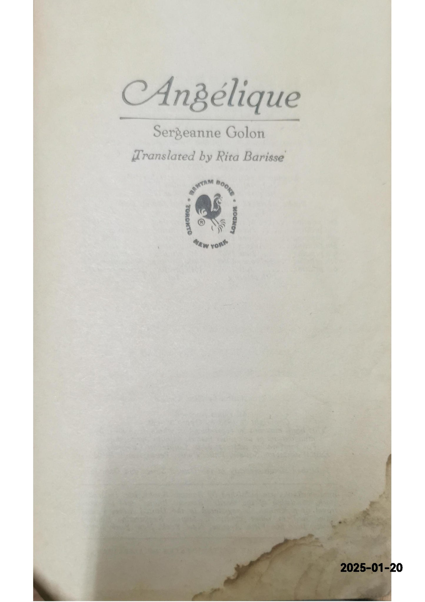 ANGELIQUE Book One Paperback – Unabridged, June 1, 1966 by Sergeanne Golon (Author) (Author)