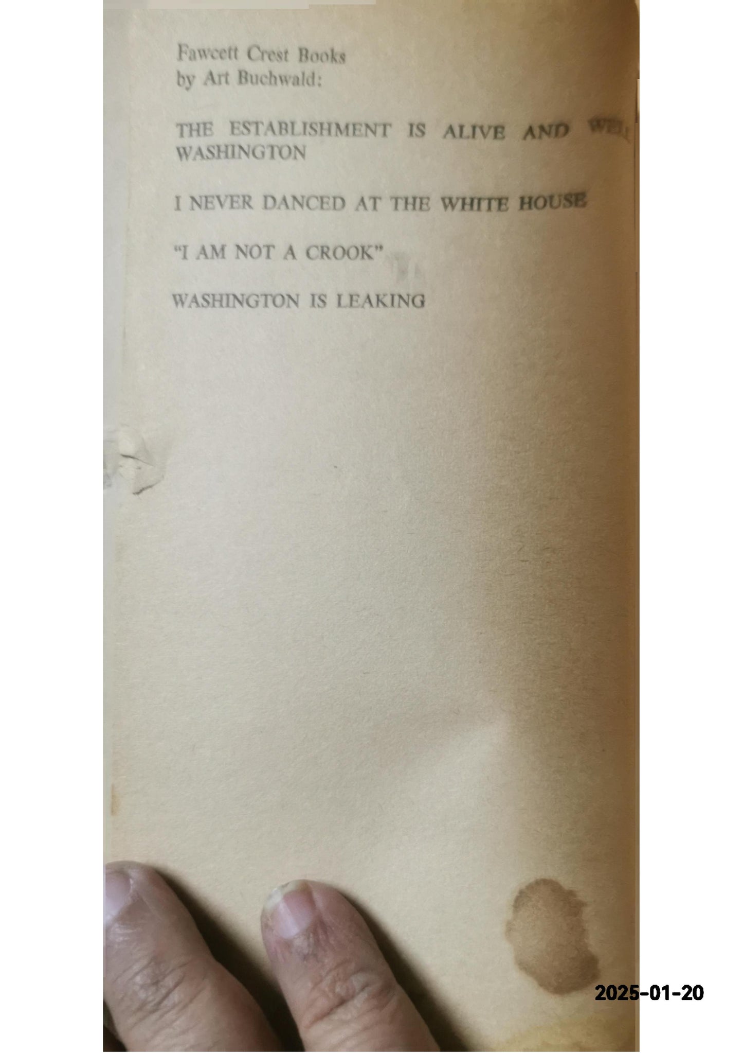 Washington Is Leaking Paperback – September 29, 1976 by Art Buchwald (Author)