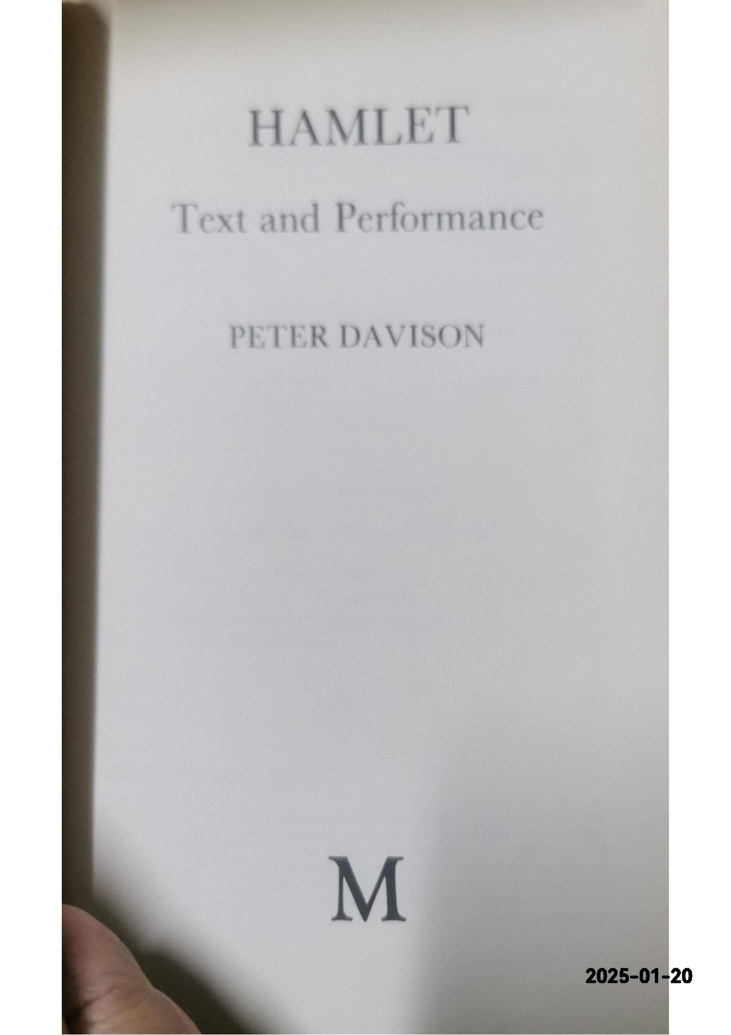 Hamlet (Text & Performance S.) Paperback – January 1, 1983 by P.H. Davison (Author)