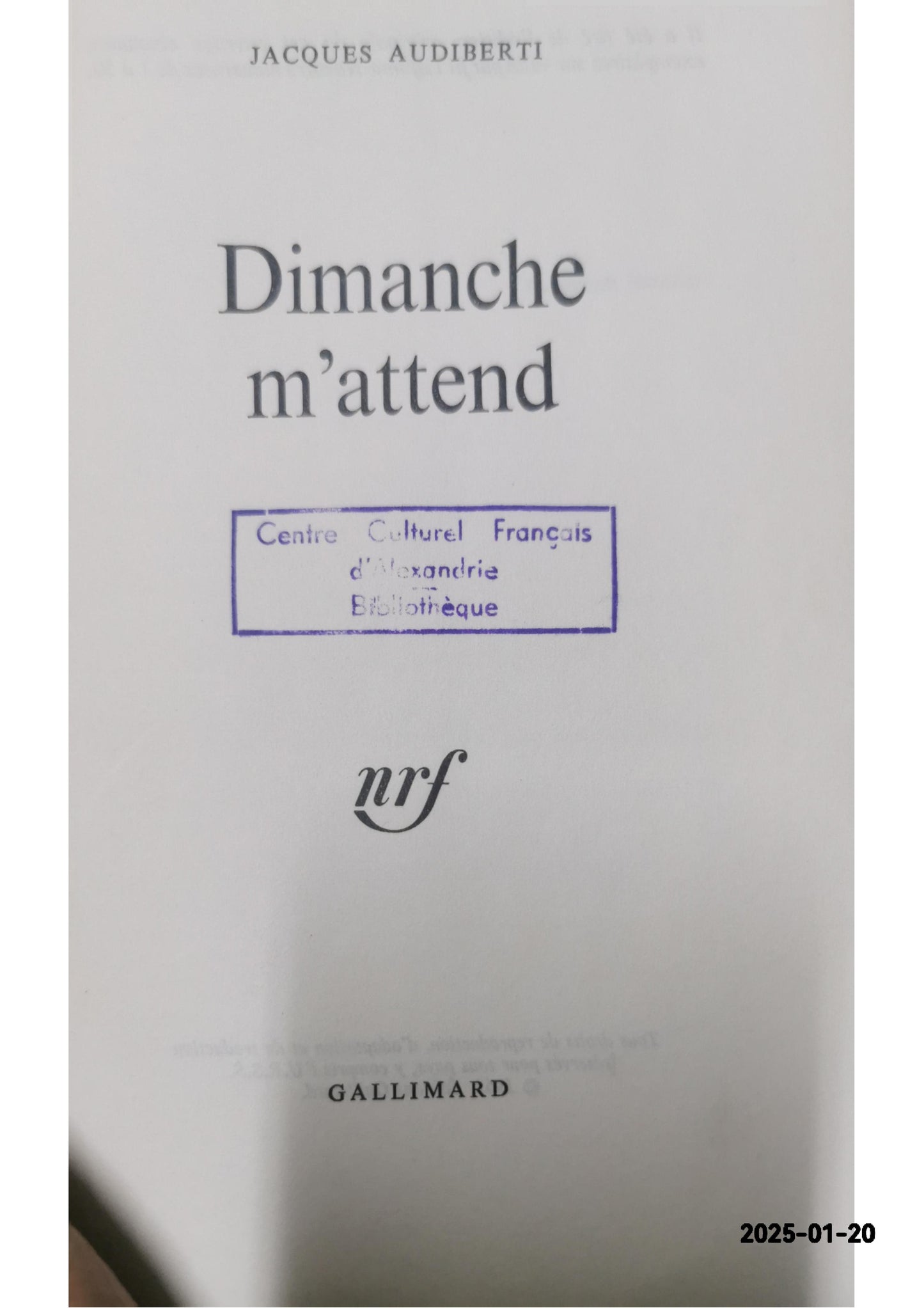 Dimanche m'attend Paperback – January 1, 1980 French Edition  by Jacques Audiberti (Author)