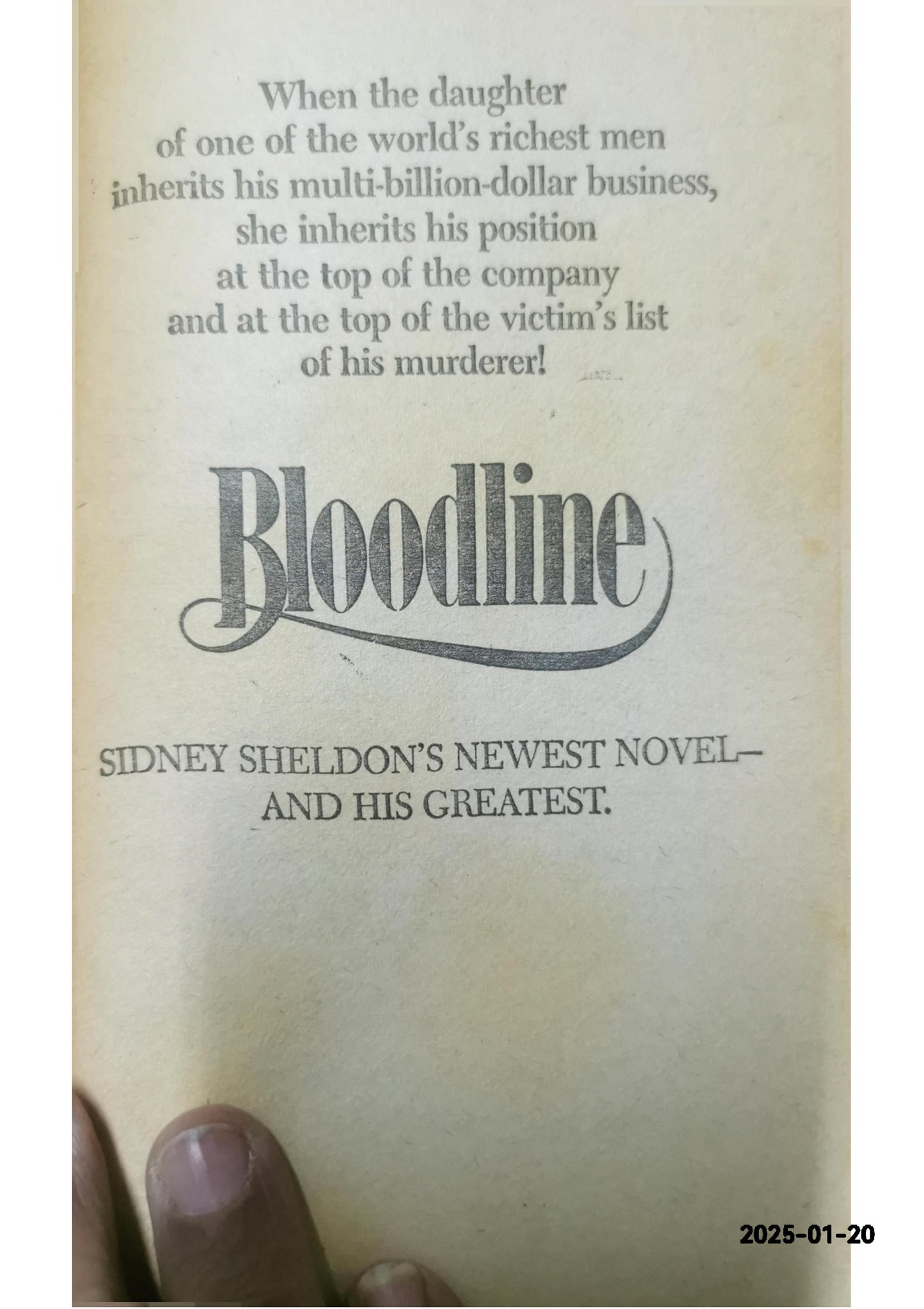 Bloodline Novel by Sidney Sheldon