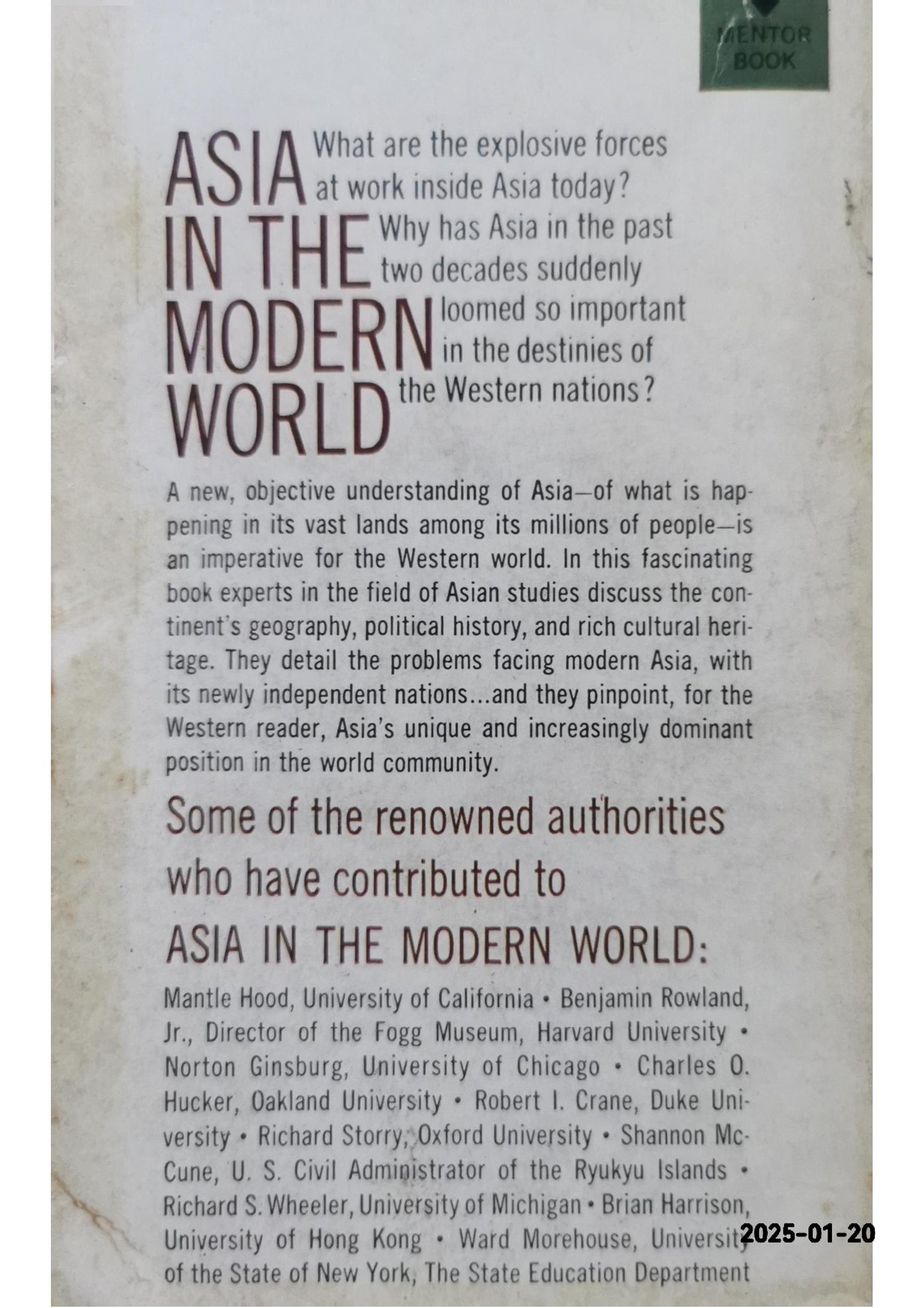 Asia in the Modern World Mass Market Paperback – November 1, 1963 by Helen G. Matthews (Author)