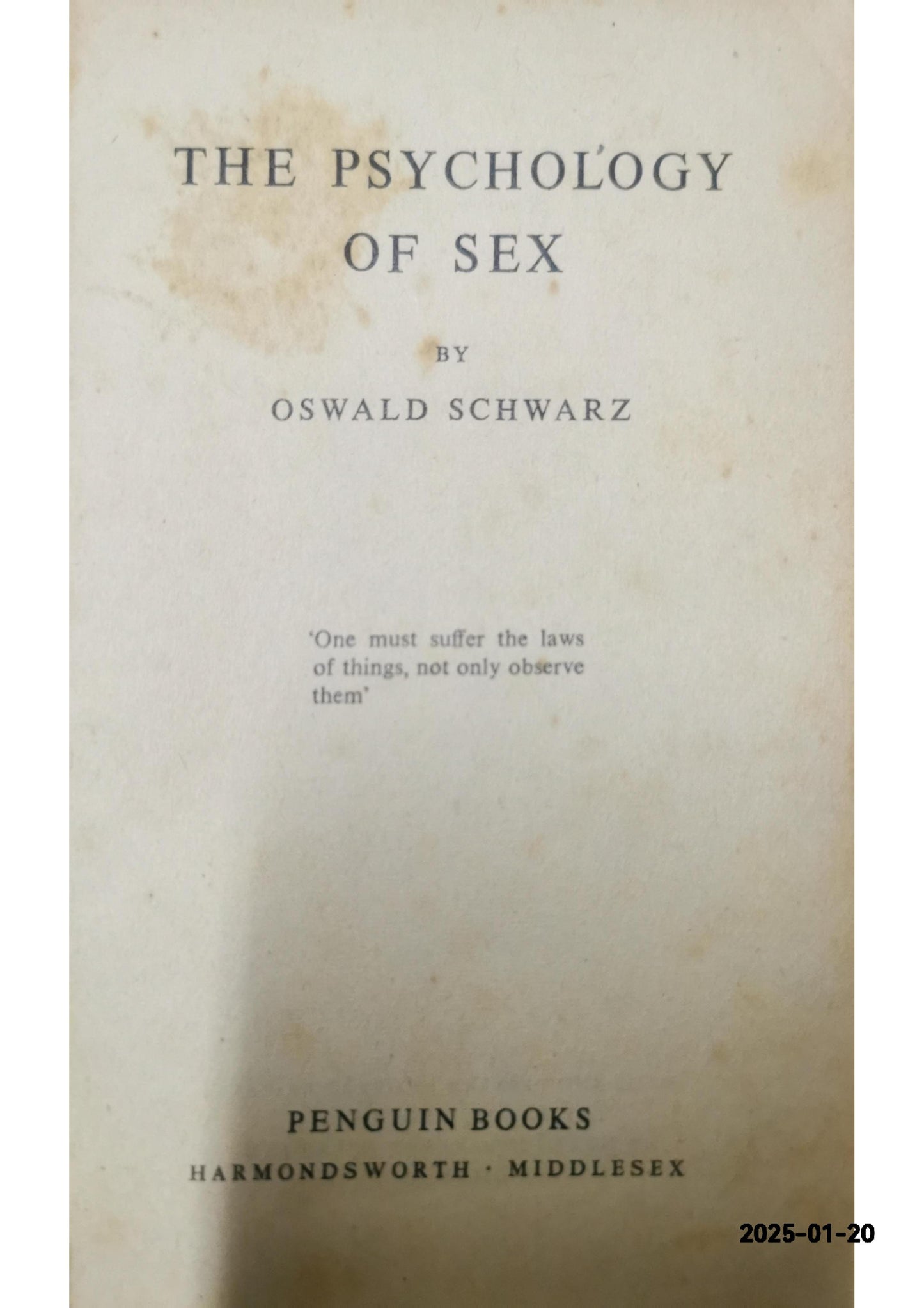 The Psychology of Sex Paperback – January 1, 1956 by Oswald. Schwarz (Author)