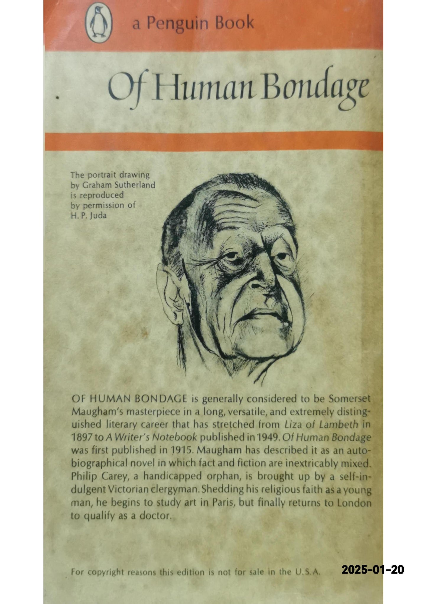 Of Human Bondage Novel by William Somerset Maugham