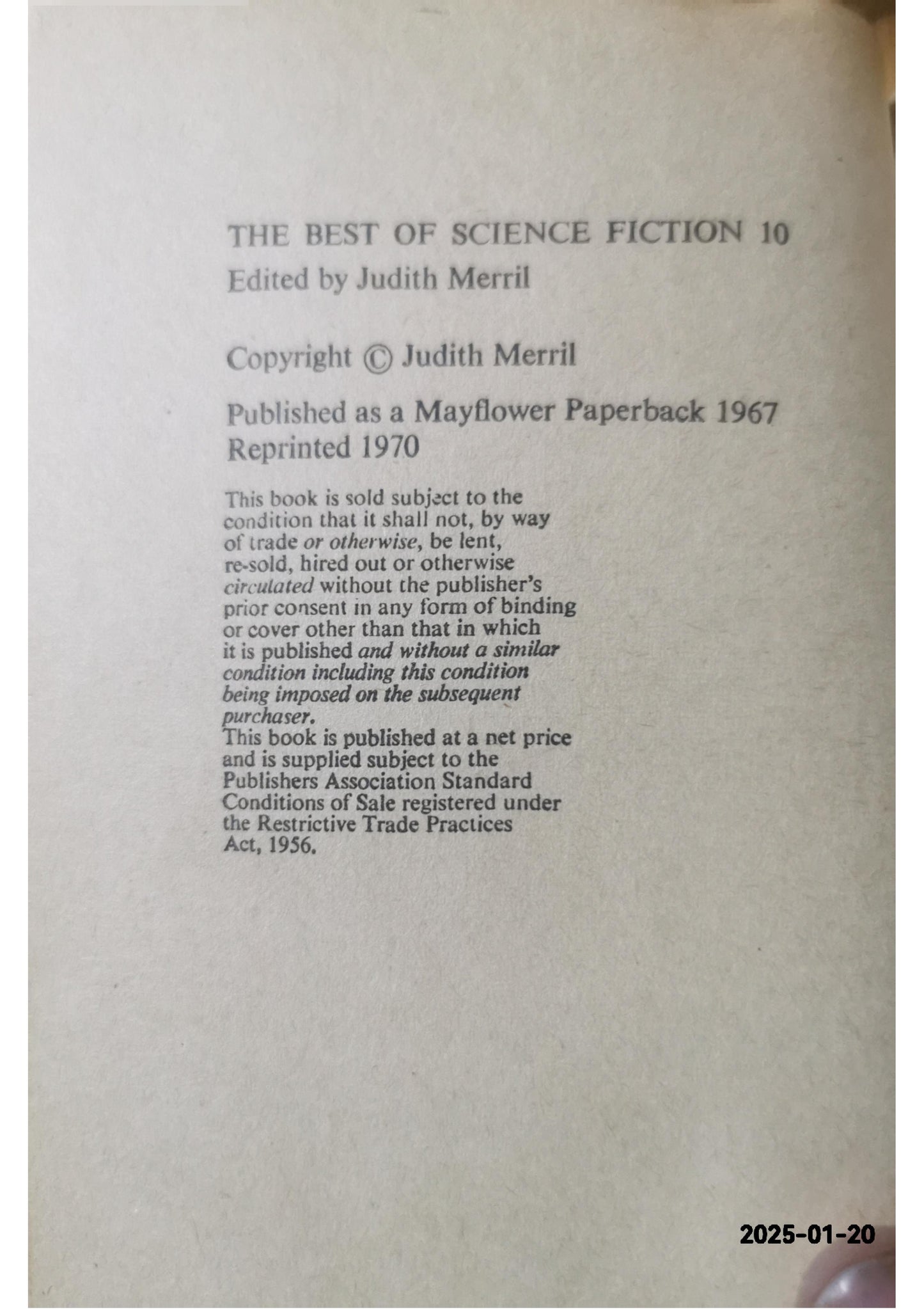 Best of Science Fiction: No. 10 Paperback – Import, January 1, 1970 by Judith Merril (Author)