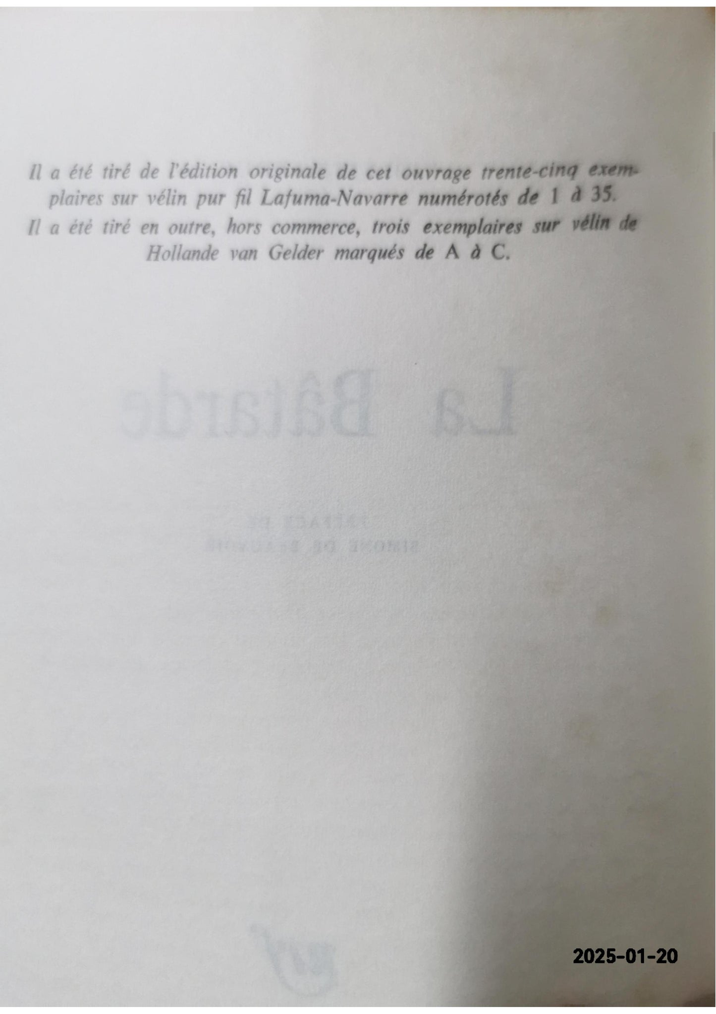 LA BATARDE - RECIT LEDUC VIOLETTE Published by GALLIMARD, 1964 Condition: bon Soft cover