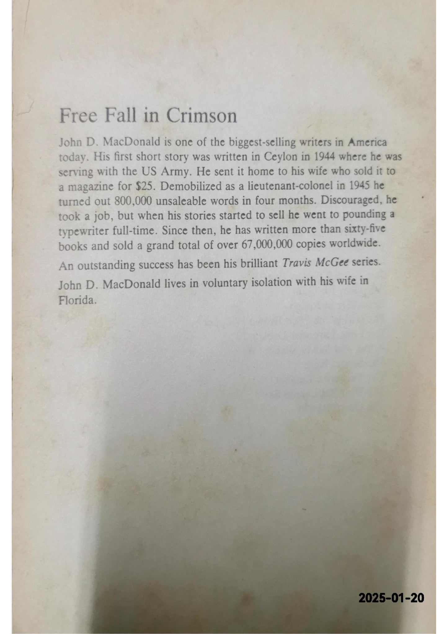 Free Fall in Crimson: A Travis McGee Novel Paperback – October 8, 2013 by John D. MacDonald (Author), Lee Child (Contributor)