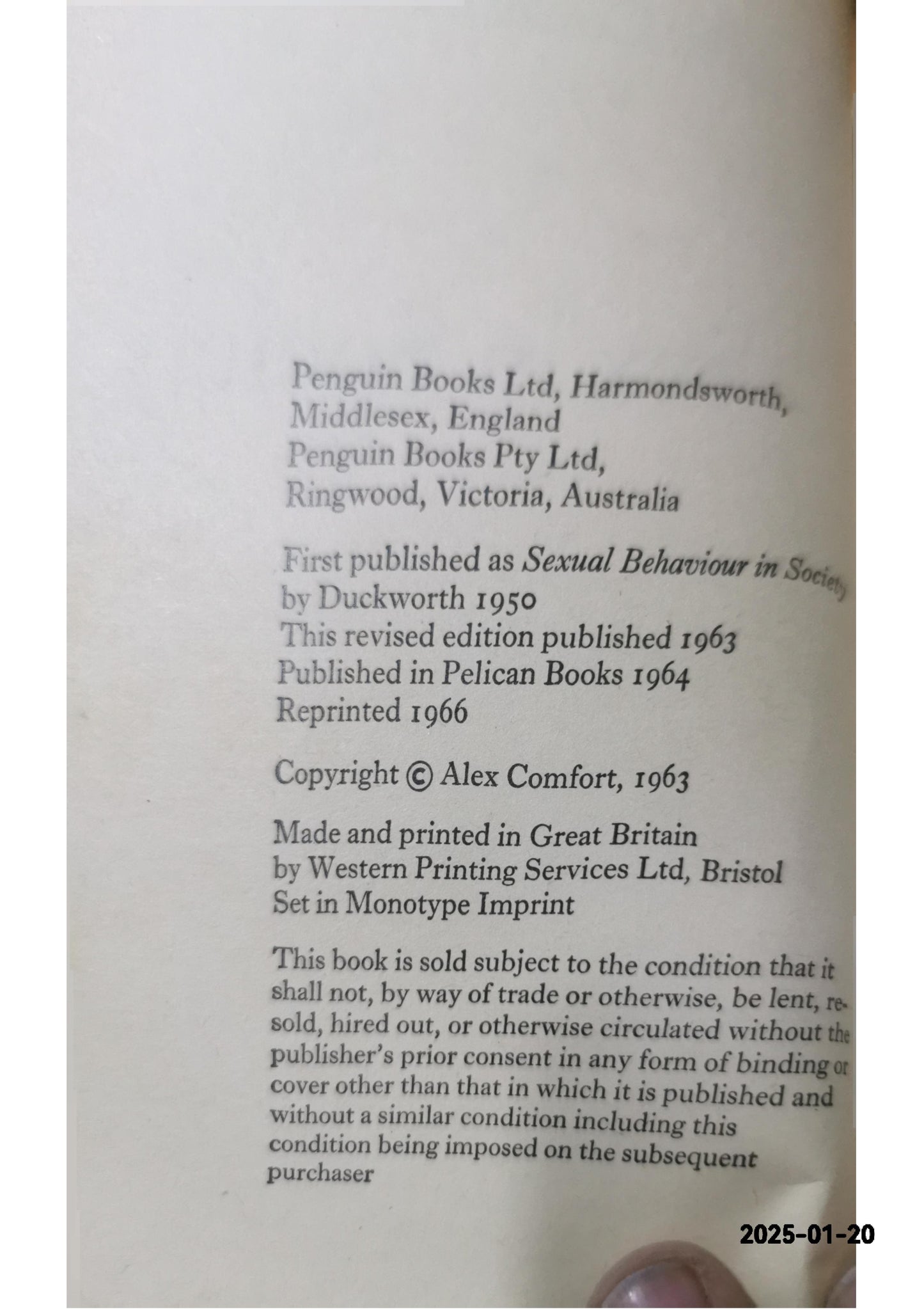 Sex in Society Paperback – January 1, 1966 by Alex Comfort (Author)