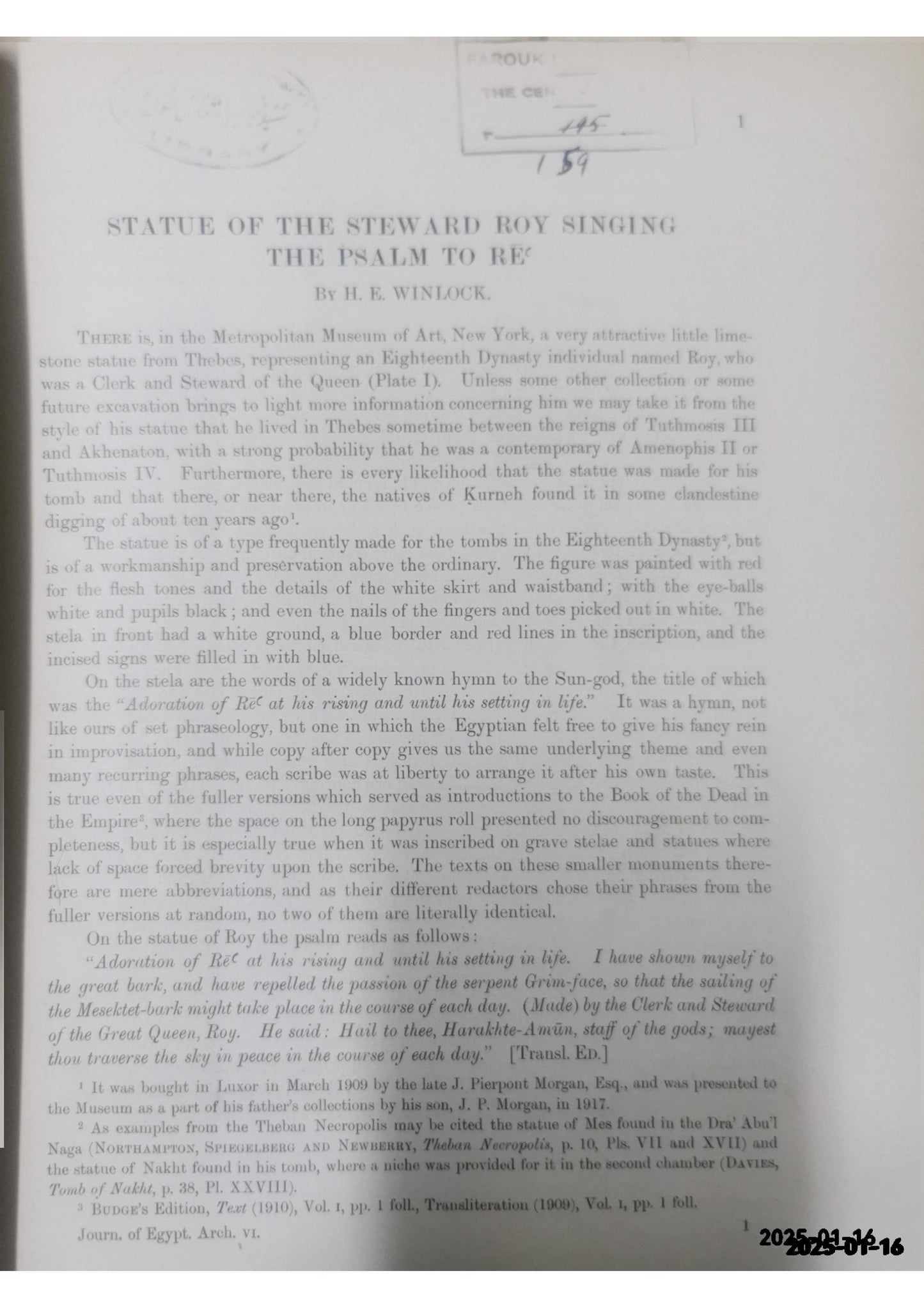 journal of egyptian archaeology vol.6 Volume 6 1920 Unknown Binding by Null (Author)