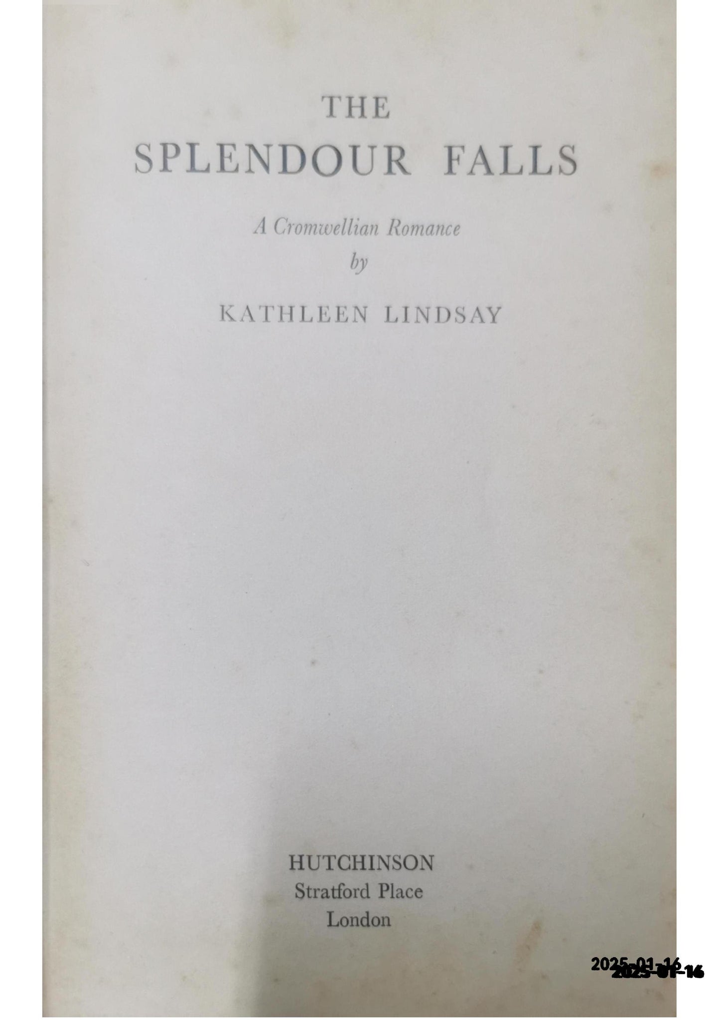 The Splendour Falls Author: Kathleen Lindsay