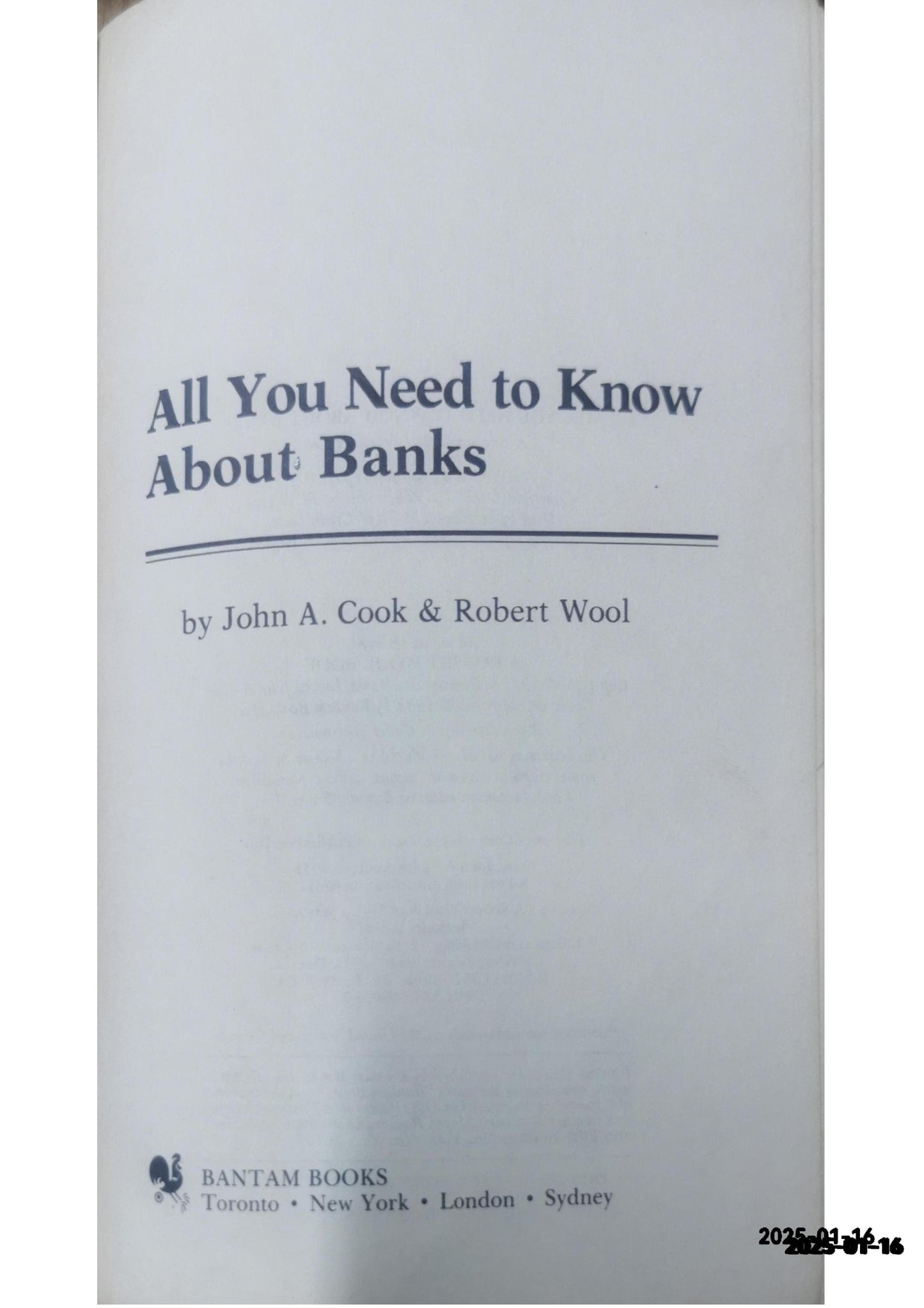 All You Need to Know About Banks Hardcover – January 1, 1983 by Wool & Cook (Author)