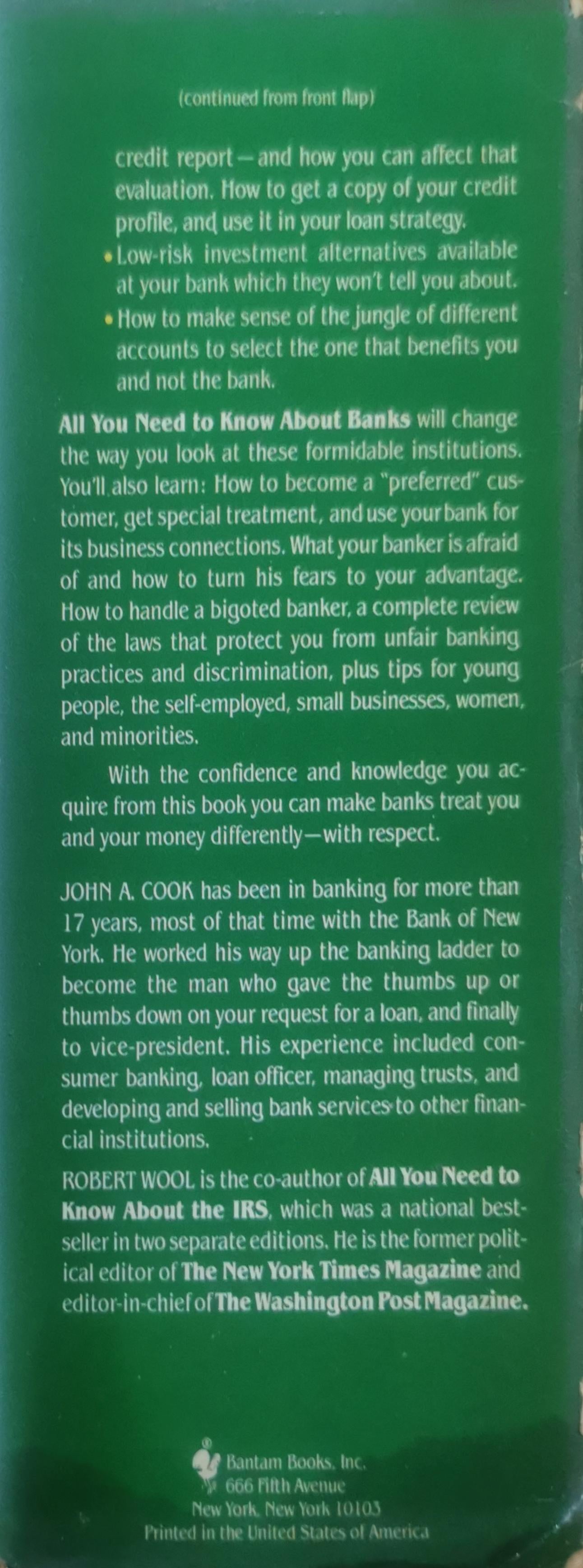 All You Need to Know About Banks Hardcover – January 1, 1983 by Wool & Cook (Author)