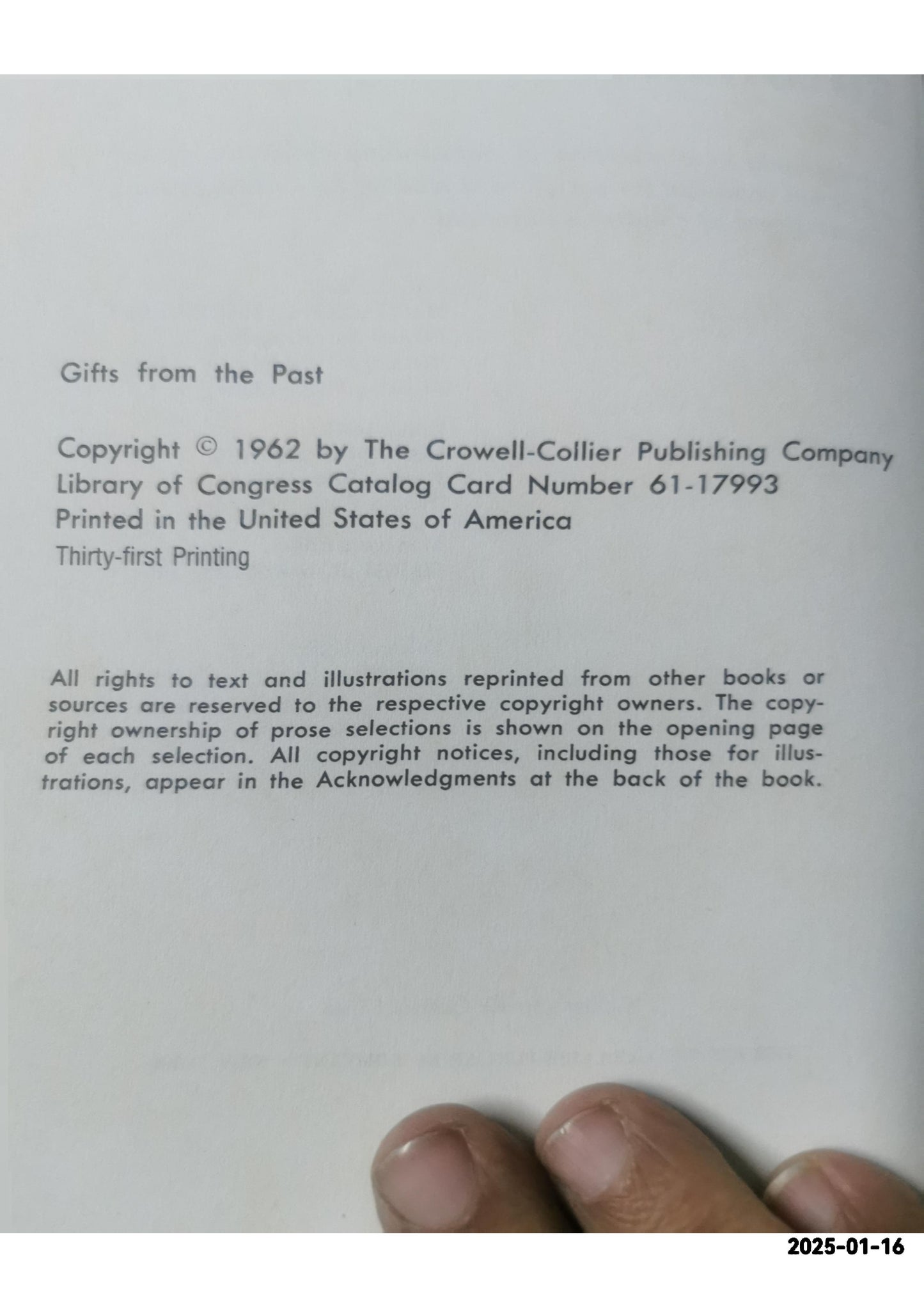 Collier's Junior Classics, Gifts from the Past Volume 10 Martignoni, Margaret E. (editor) Published by The Crowell-Collier Publishing Company, New York, NY, 1962 Condition: Very Good Hardcover