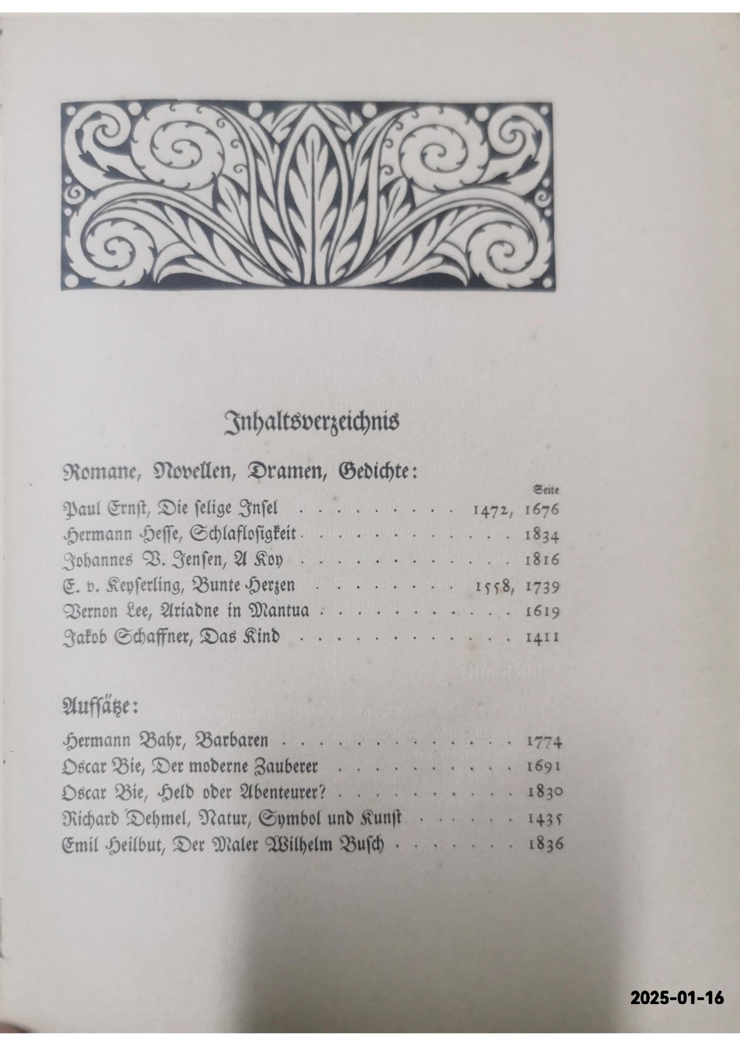 Die neue Rundschau 1908 (= 19. Jahrgang der Freien Bühne). 3. Band. Verantwortl. Redakteur: Oscar Bie. Published by Berlin, S. Fischer Verlag., 1908