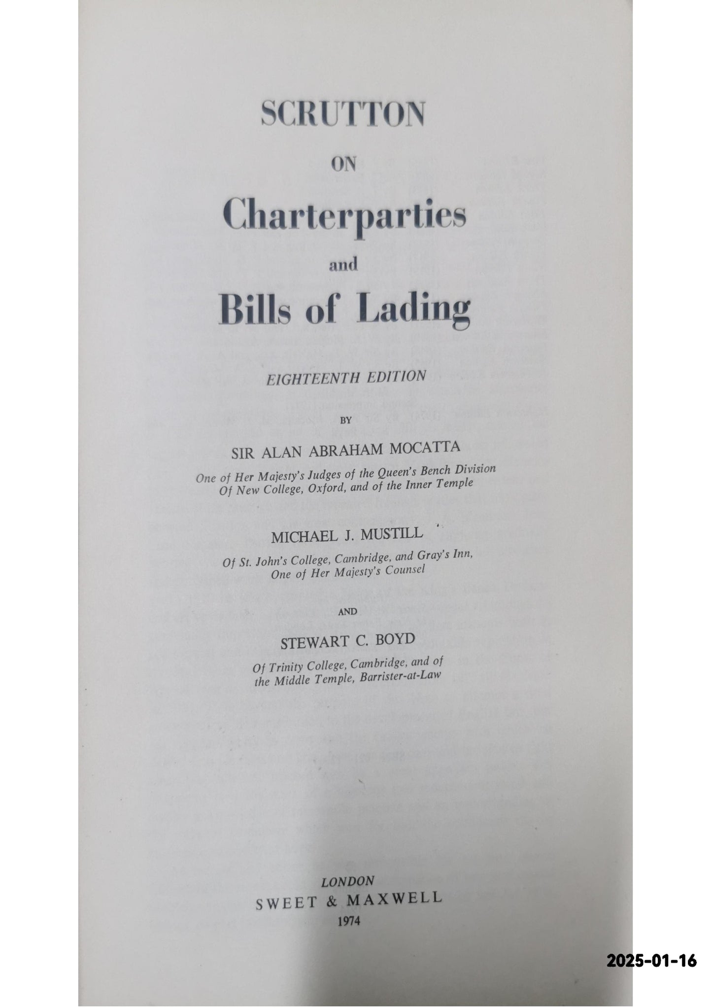 Scrutton on Charterparties and Bills of Lading Hardcover – January 1, 1974 by Thomas Edward Scrutton (Author)