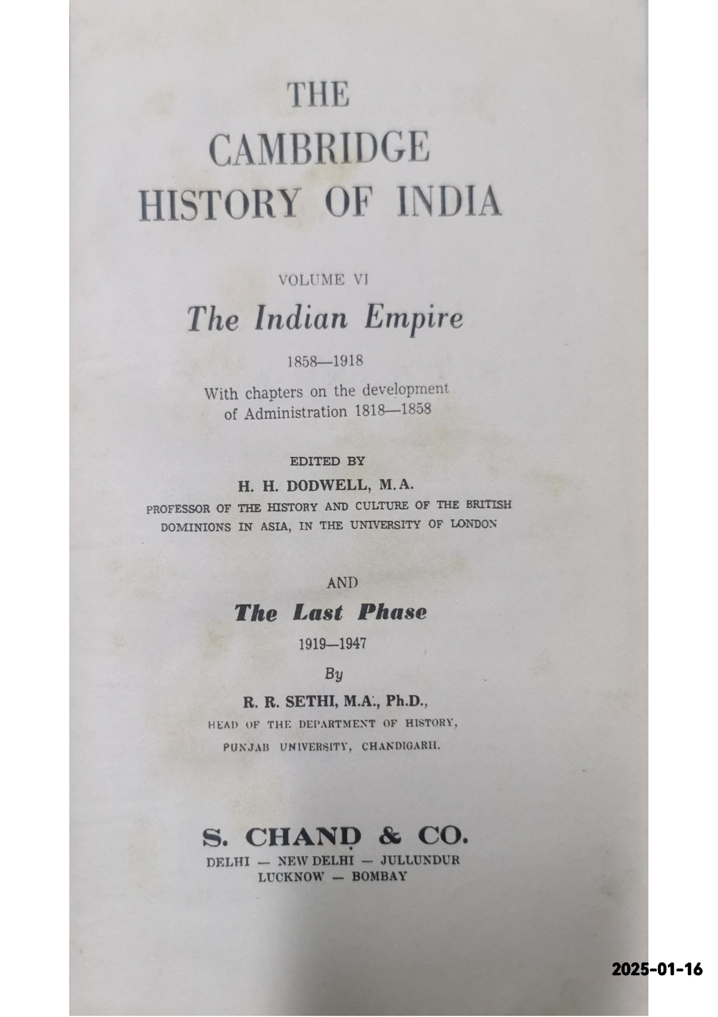 The Cambridge History Of India; Volume VI Hardcover – October 27, 2022 by Dodwell Dodwell (Author)