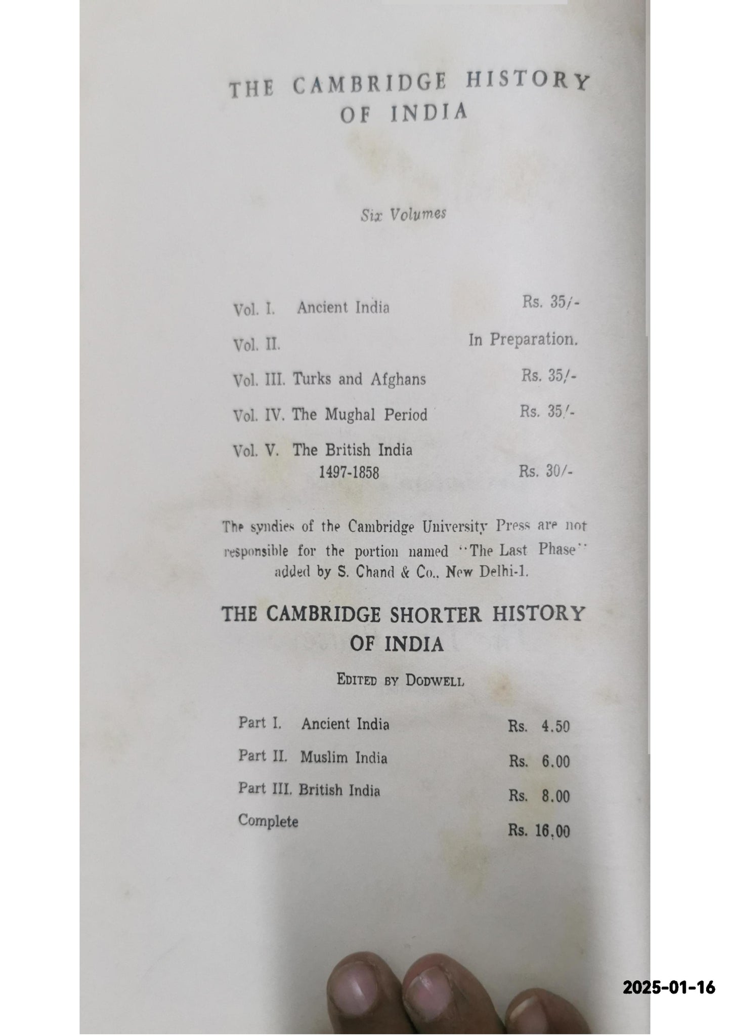 The Cambridge History Of India; Volume VI Hardcover – October 27, 2022 by Dodwell Dodwell (Author)