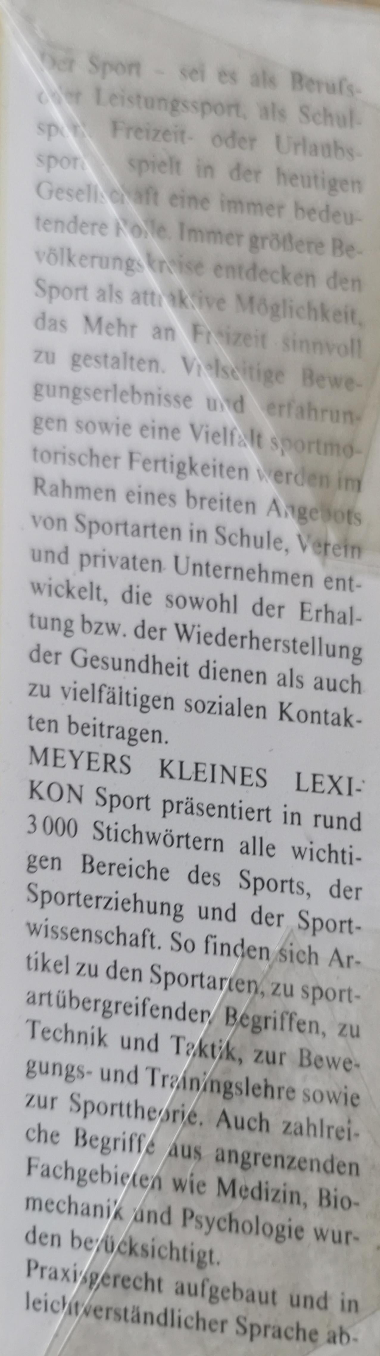 Meyers Kleines Lexikon - Sport SPORT Haag, Herbert Used Hardcover