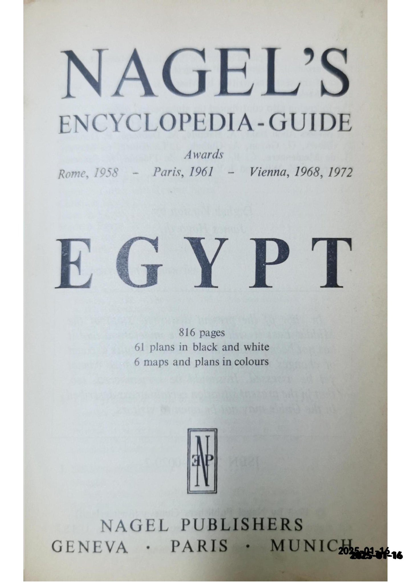 Egypt (Nagel's encyclopedia-guide) Hardcover – January 1, 1980 by Nagel (Author)