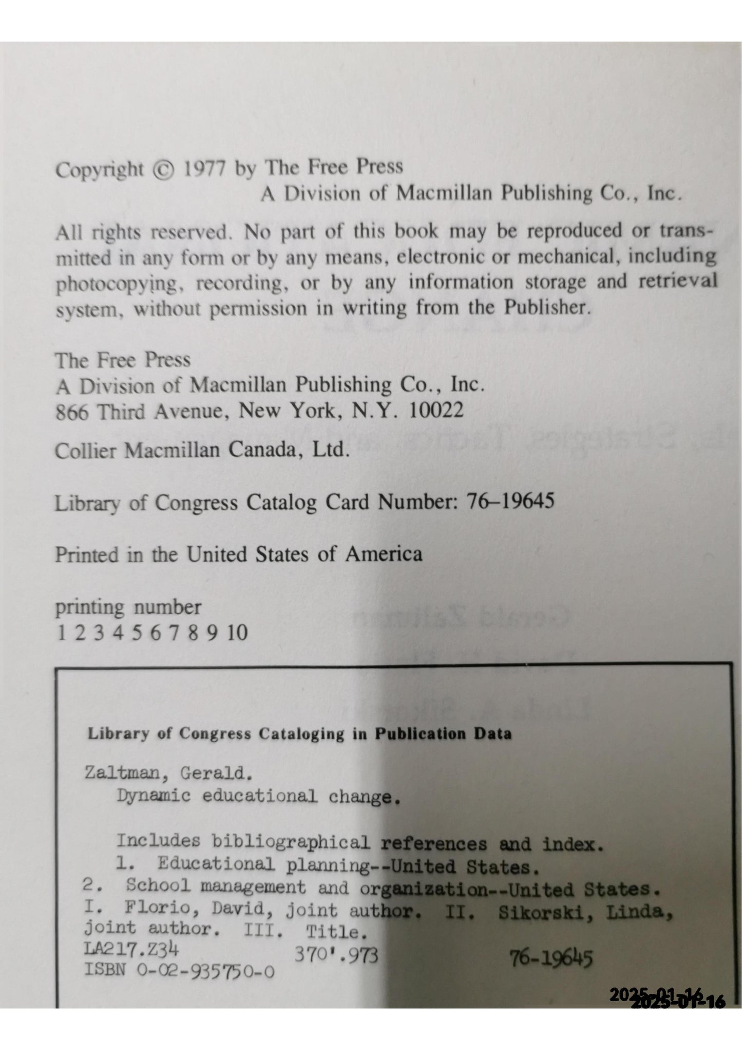 Dynamic Educational Change: Models, Strategies, Tactics, and Management Hardcover – April 1, 1977 by Gerald Zaltman (Author)