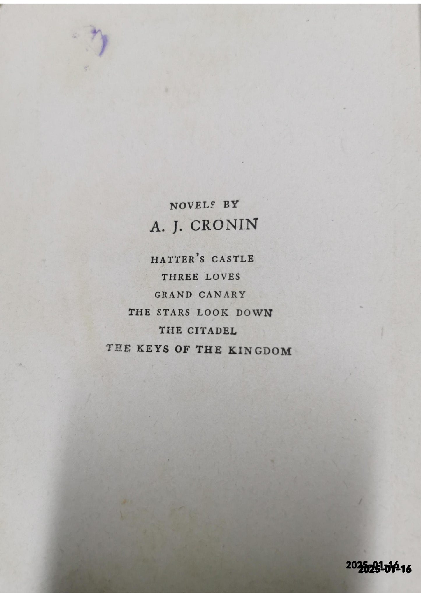 The Keys of the Kingdom by A. J. Cronin (1941-01-30) Hardcover – January 1, 1941 by A.J. Cronin (Author)