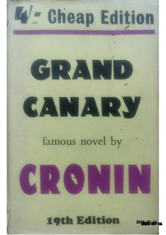 Grand Canary Hardcover by A.J. Cronin (Author)