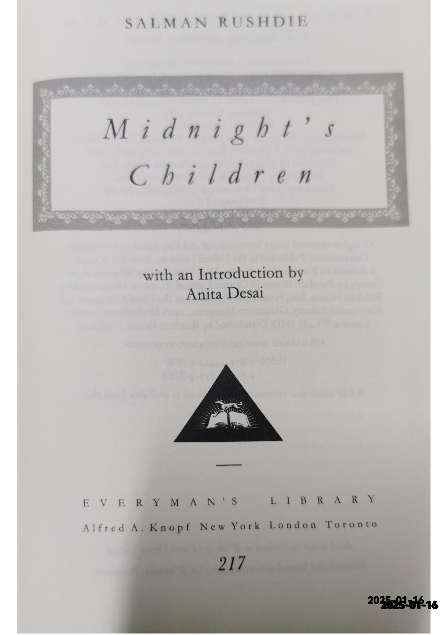 Midnight's Children (Everyman's Library) Hardcover – October 17, 1995 by Salman Rushdie (Author), Anita Desai (Introduction)