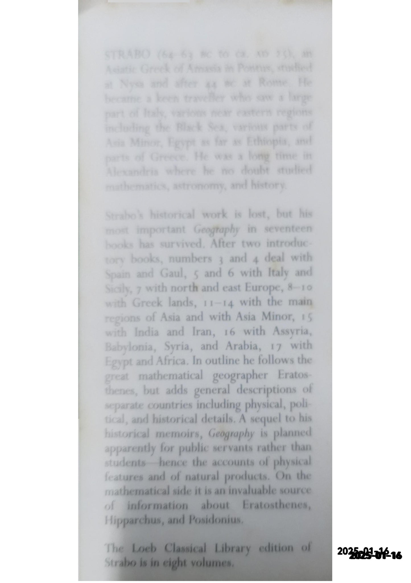 Strabo: Geography , Volume VIII, Book 17 and General Index (Loeb Classical Library No. 267) Hardcover – January 1, 1932 by Strabo (Author), Horace Leonard Jones (Translator)