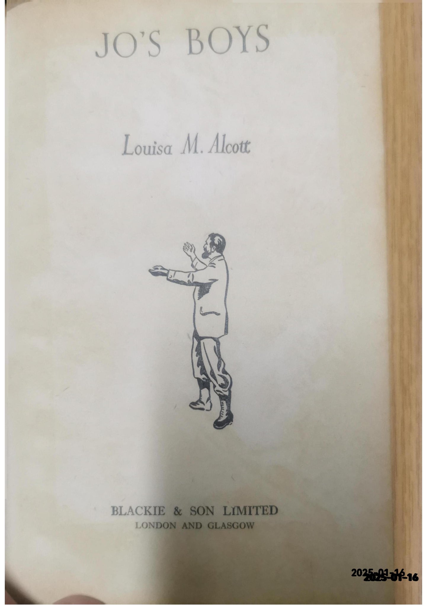 Jo's Boys by Louisa M. Alcott - Vintage Children's Hardback, 'Blackie's Library of Famous Books', Blackie & Son Limited, c1950s