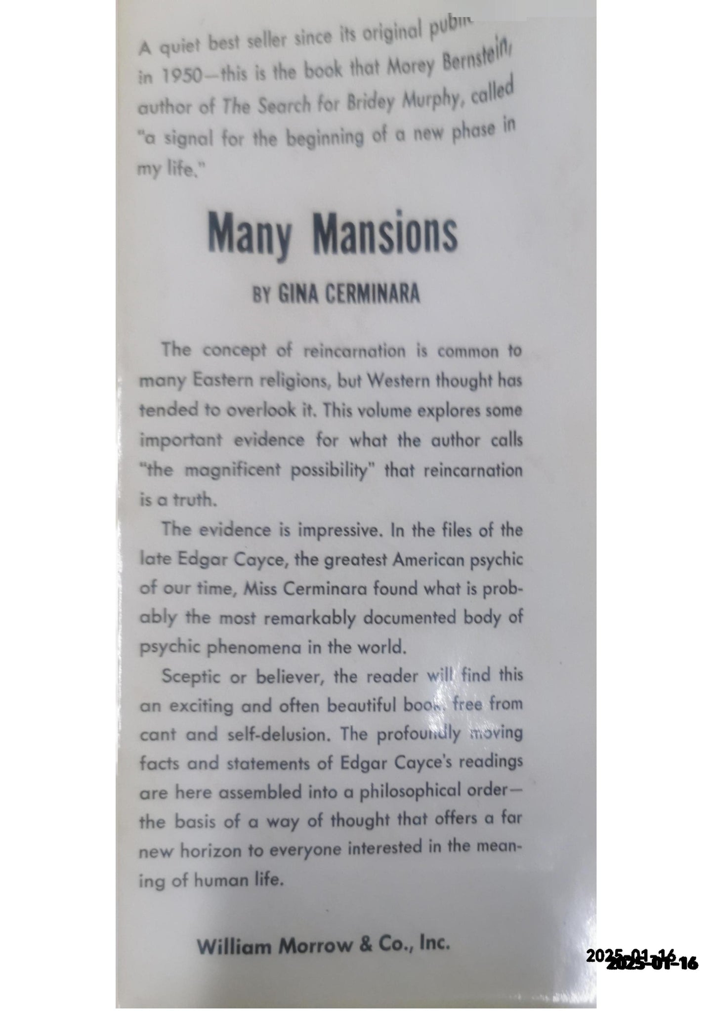 Many Mansions Unknown Binding by Gina Cerminara (Author)