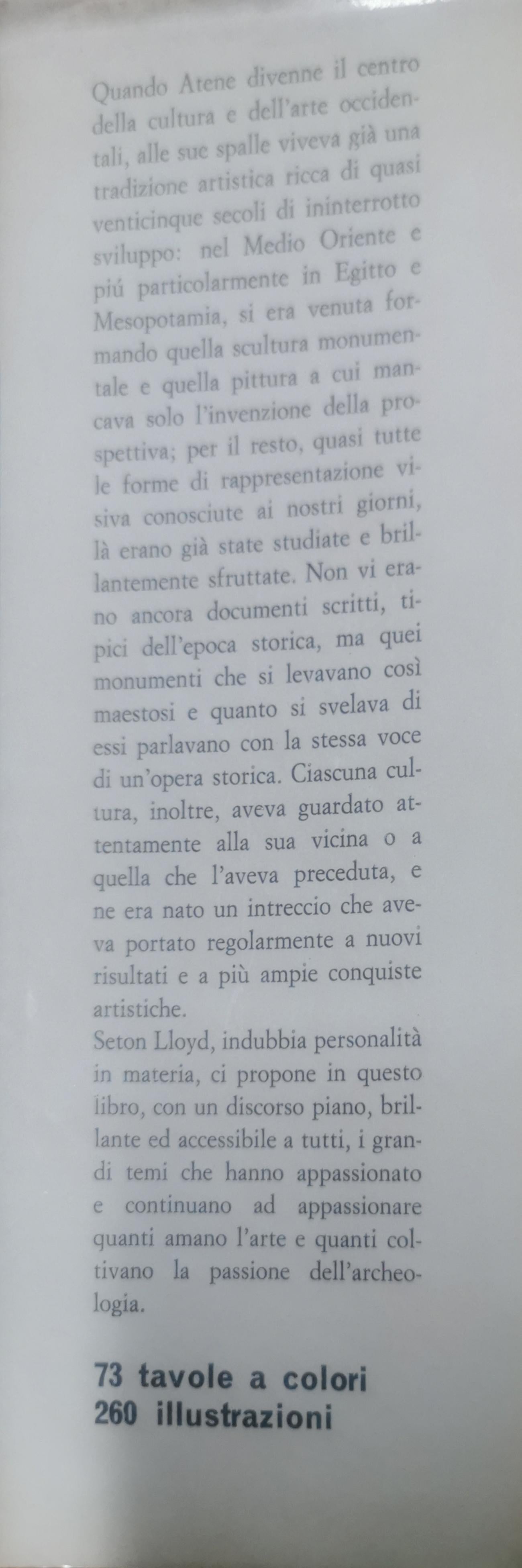 L'ARTE DELL'ANTICO ORIENTE IL MONDO DELL'ARTE SETON LLOYD Published by SANSONI, 1965 Used