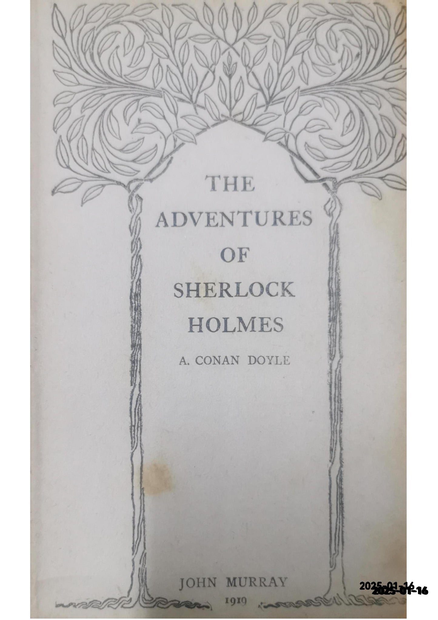 THE ADVENTURES OF SHERLOCK HOLMES BY ARTHUR CONAN DOYLE 1919 NEW EDITION