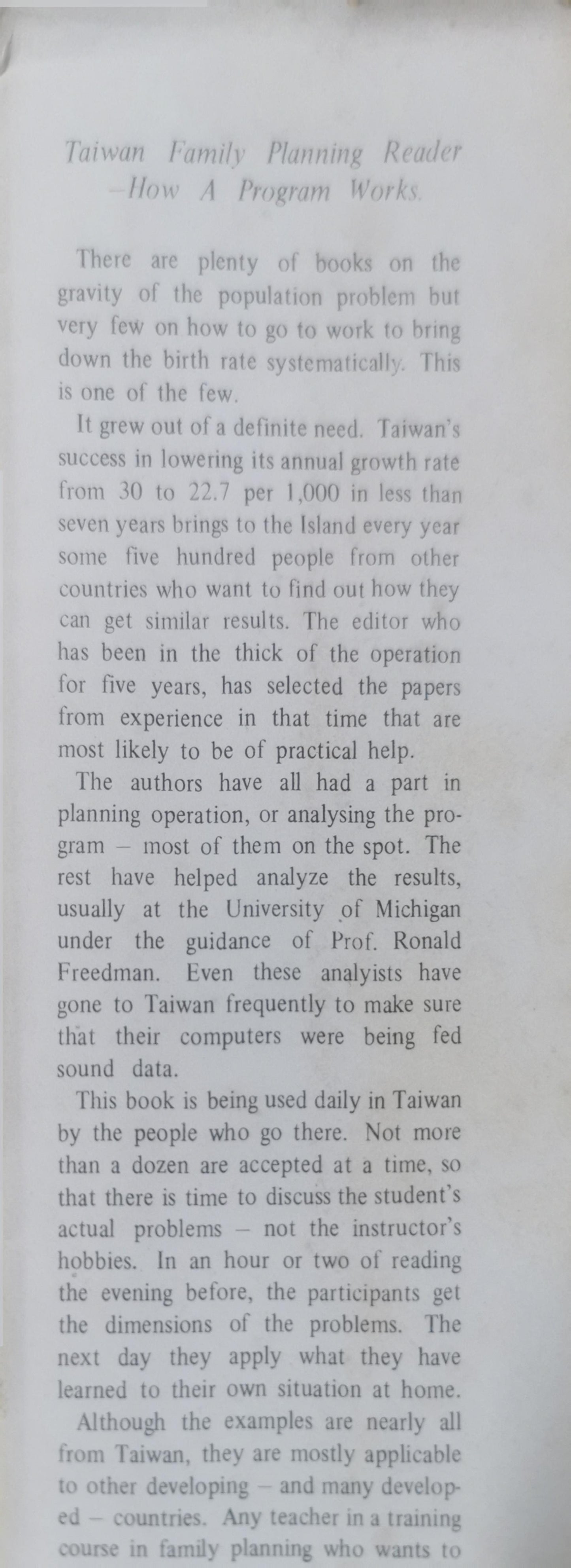 Taiwan Family Planning Reader Hardcover – January 1, 1970 by Geirge P. Cernada (Editor)