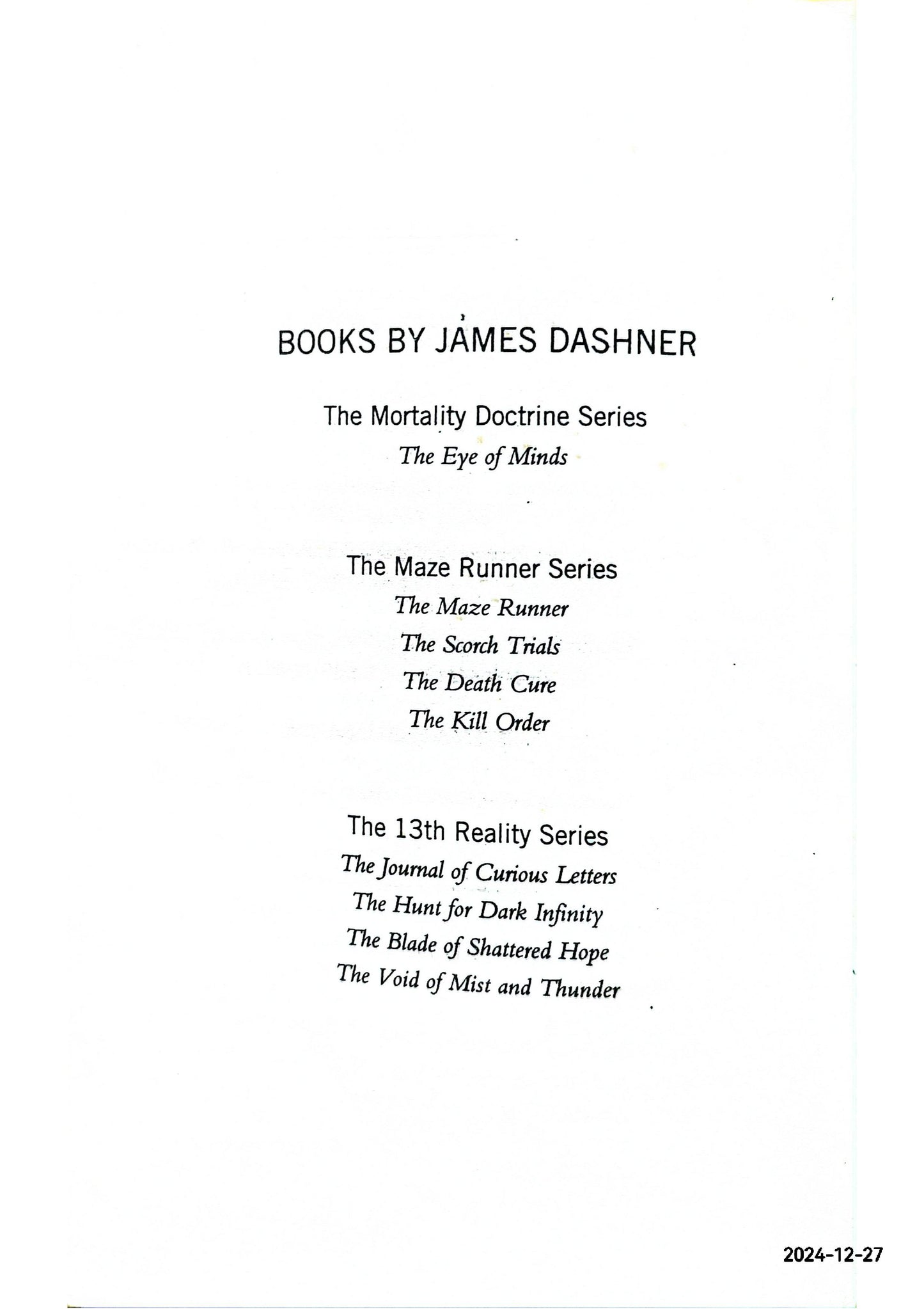 The Kill Order: The Origin of the Maze Runner (The Maze Runner Series) Paperback – January 7, 2014 by James Dashner (Author)