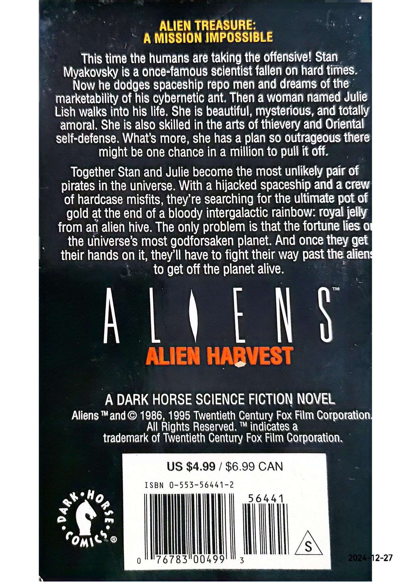 Aliens: Harvest (Aliens) Paperback – Import, January 1, 1995 by robert-sheckley (Author)