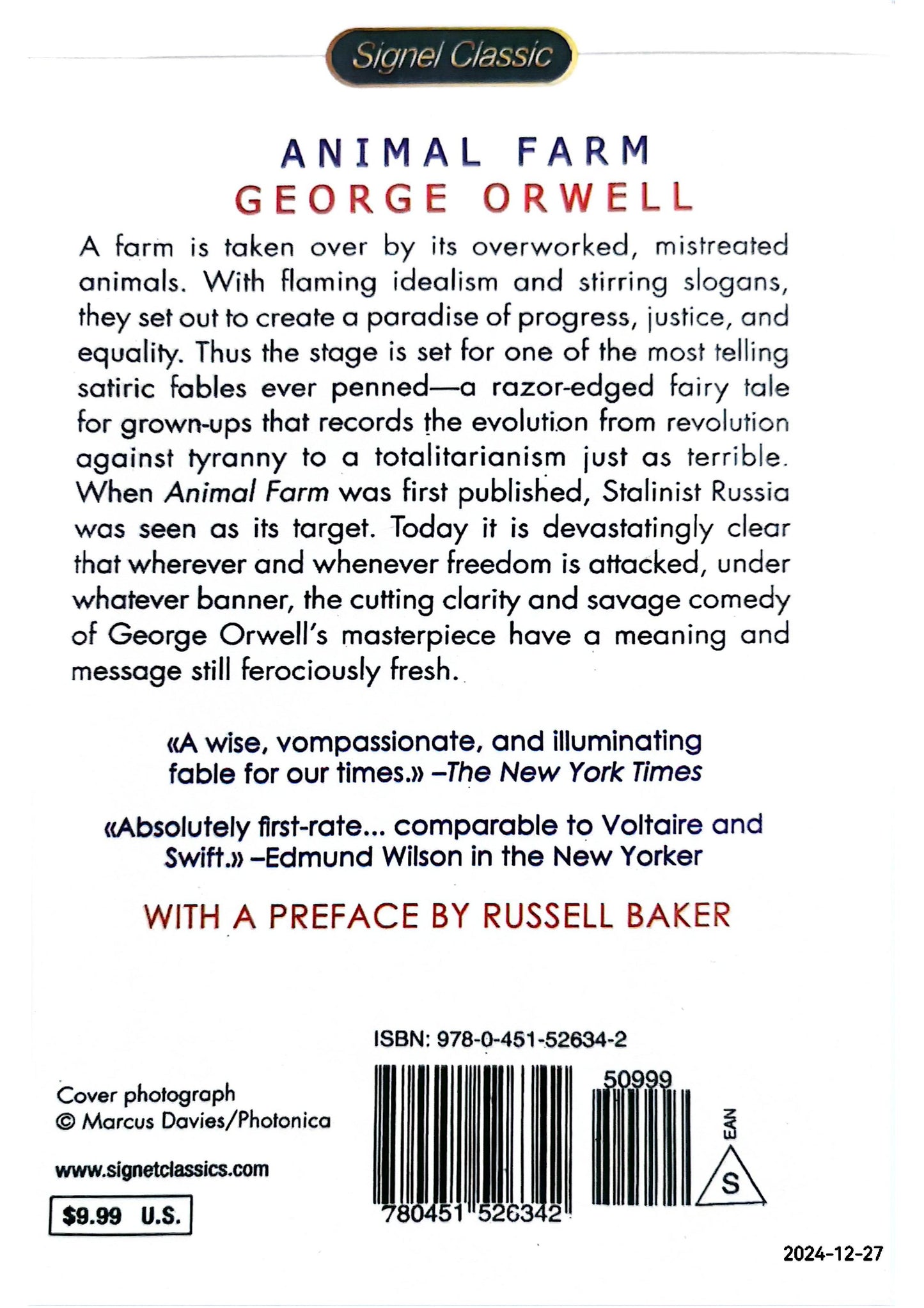 Animal Farm Paperback – May 1, 2009 by George Orwell (Author)