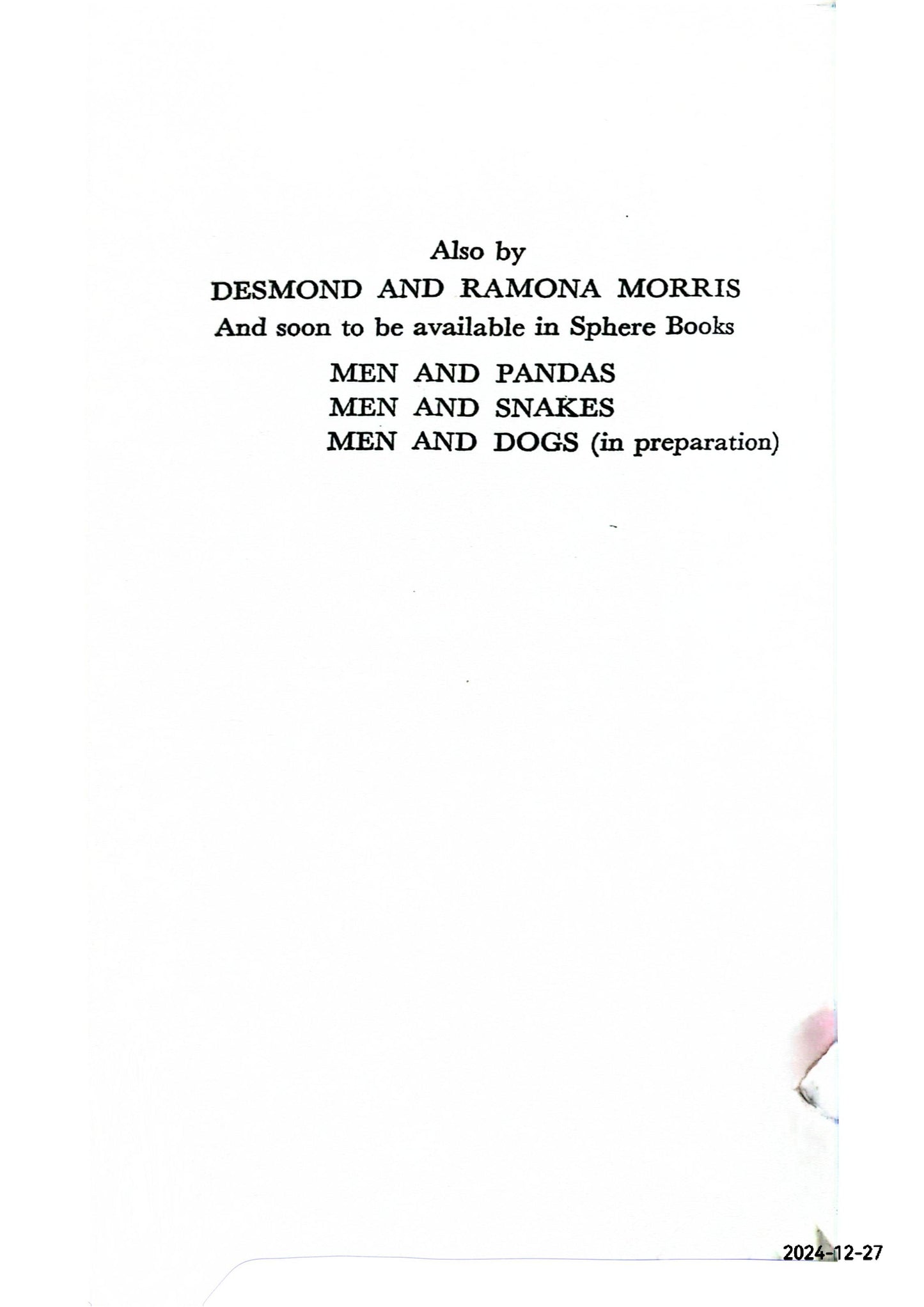 Men and Apes Paperback – January 1, 1968 by Desmond & Ramona Morris (Author)